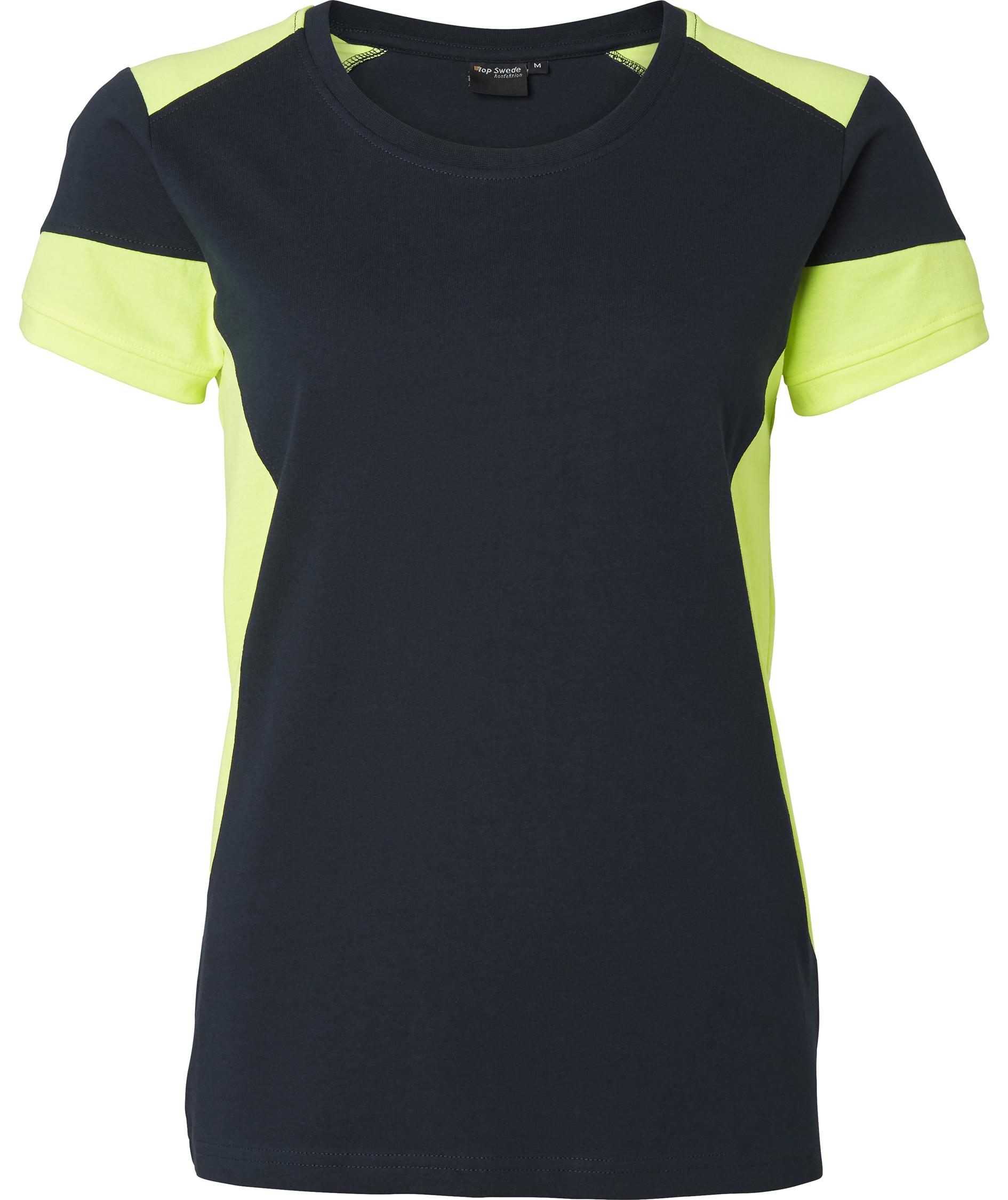 Top Swede women's T-shirt 211, Navy/Hi-Vis yellow, large image number 0