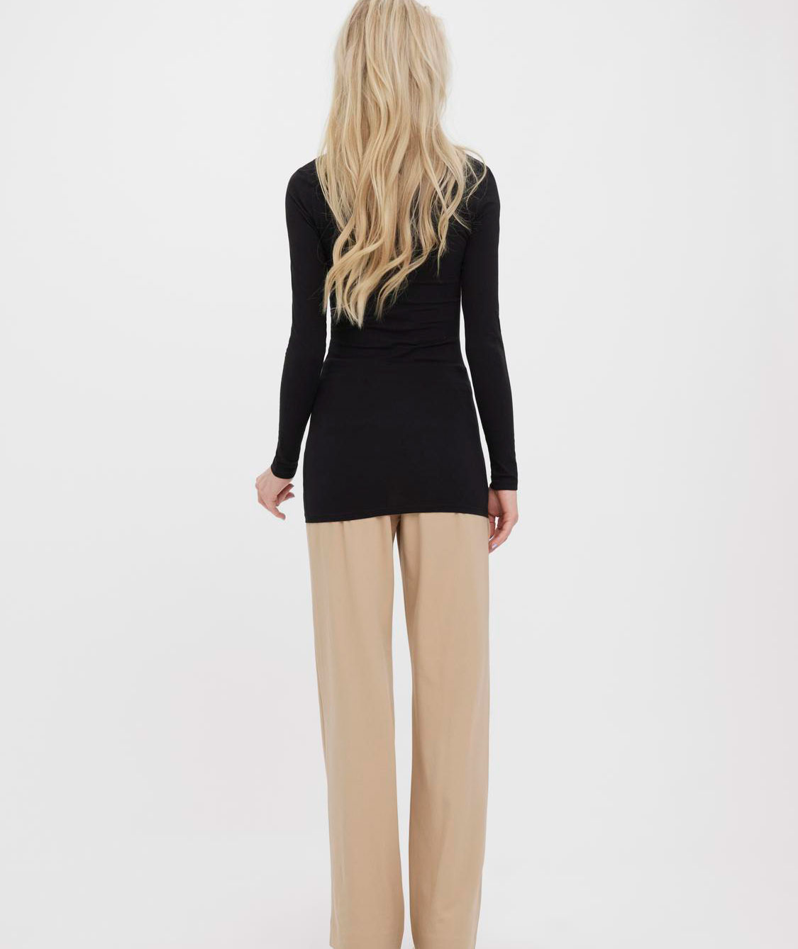 Vero Moda VMMAXI MY SOFT lang lang&aelig;rmet dame T-shirt, Black, large image number 3