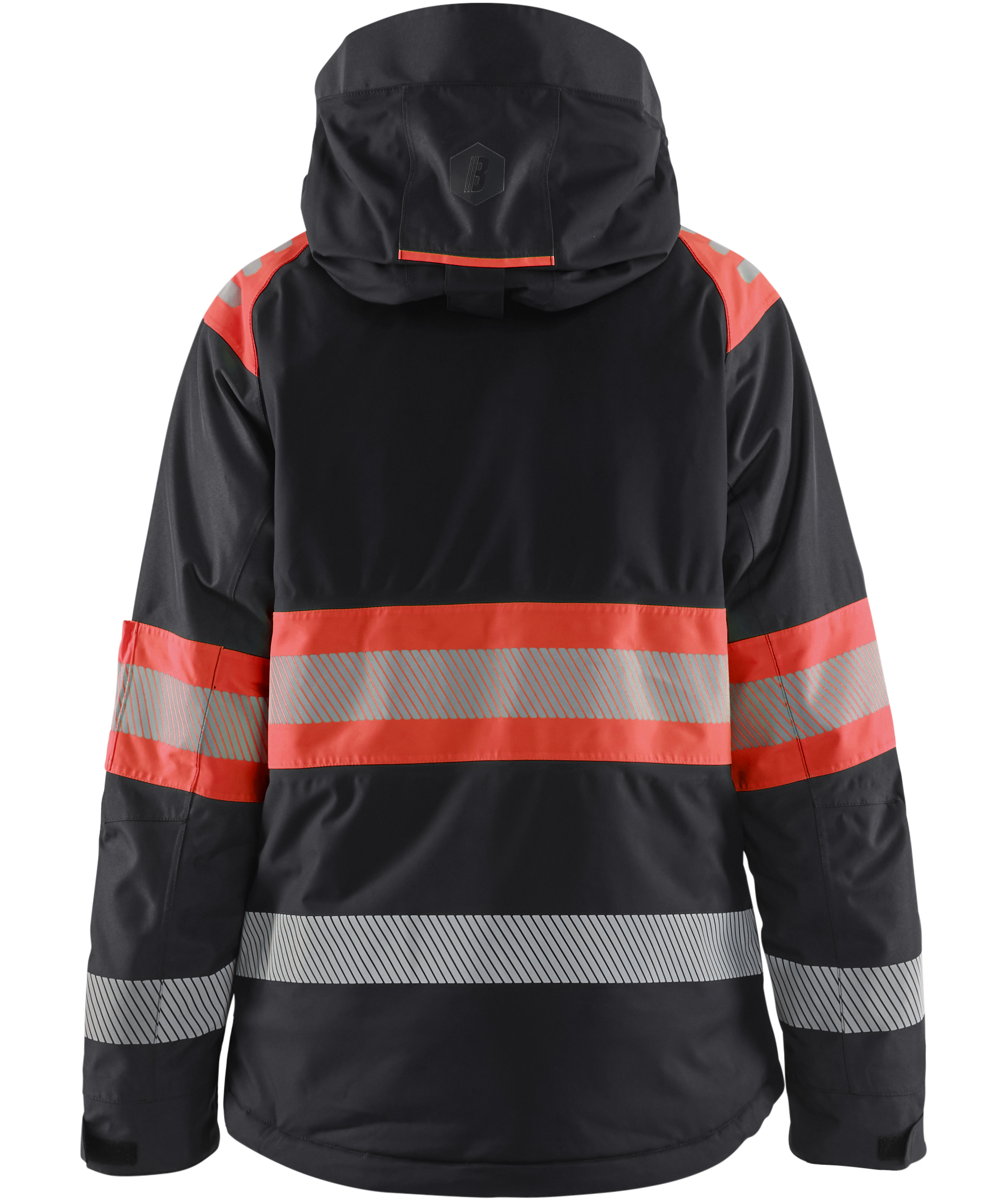 Bl&aring;kl&auml;der dame vinterjakke, Svart/Hi-Vis R&oslash;d, large image number 2