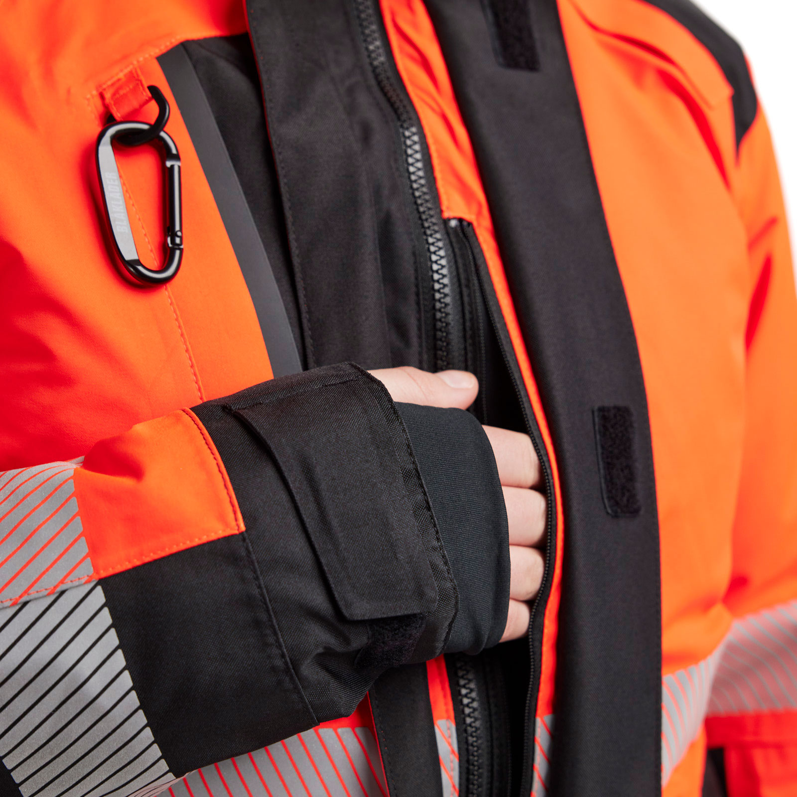 Bl&aring;kl&auml;der vinterjacka dam, Varsel r&ouml;d/svart, large image number 5