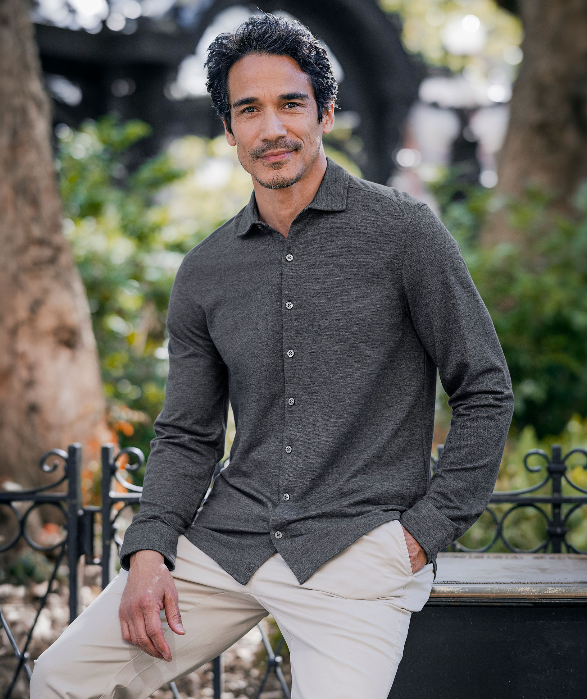 Cutter & Buck Advantage Slim fit skjorta, Anthracite melange