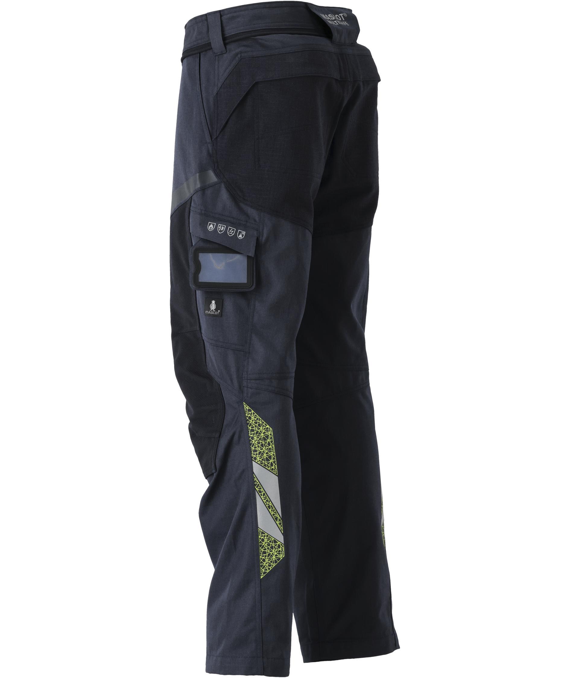 Mascot Accelerate Multisafe arbeidsbukse, M&oslash;rk Marine/Hi-Vis Gul, large image number 3