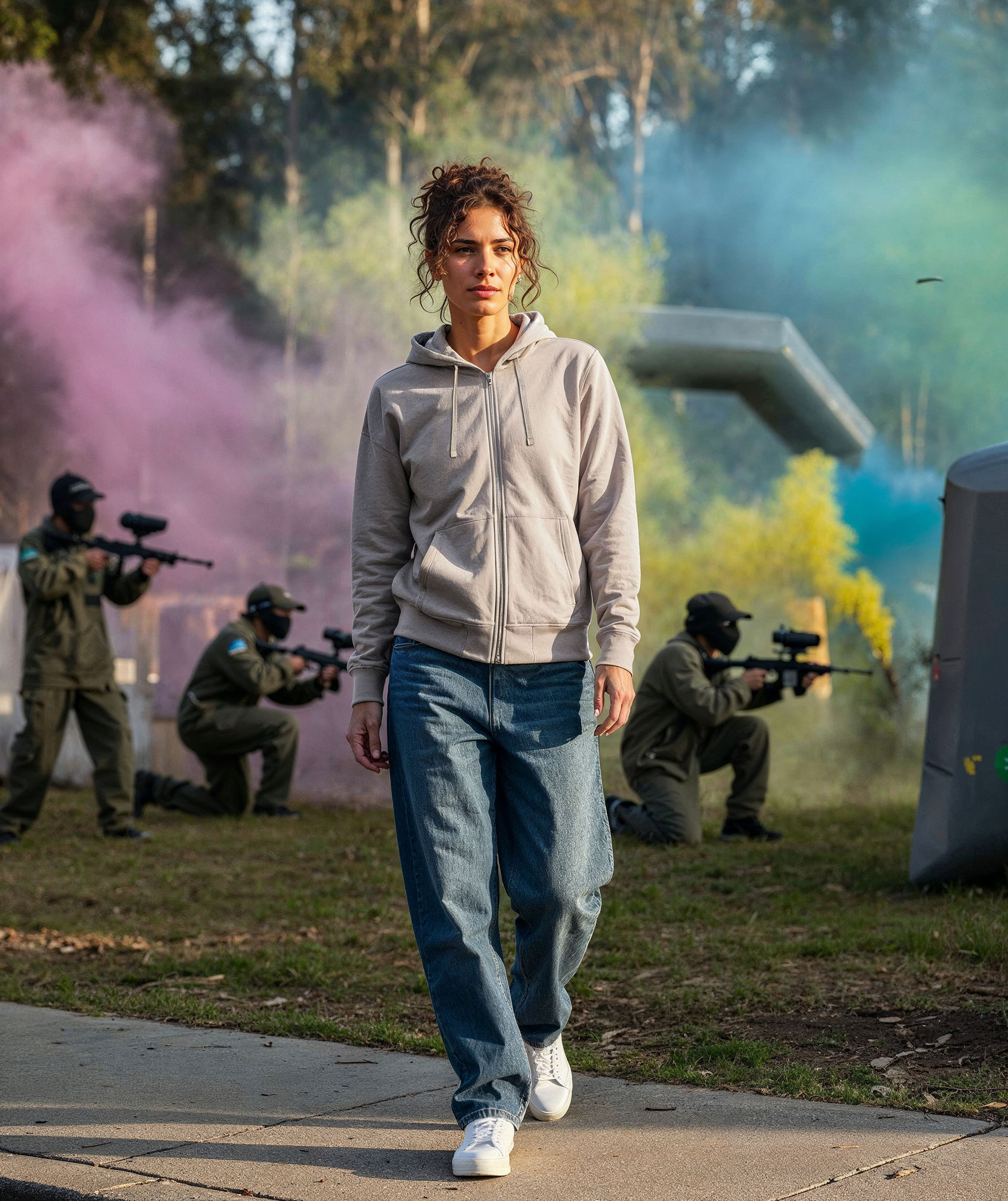 UM Regular fit hoodie med dragkedja, Birch