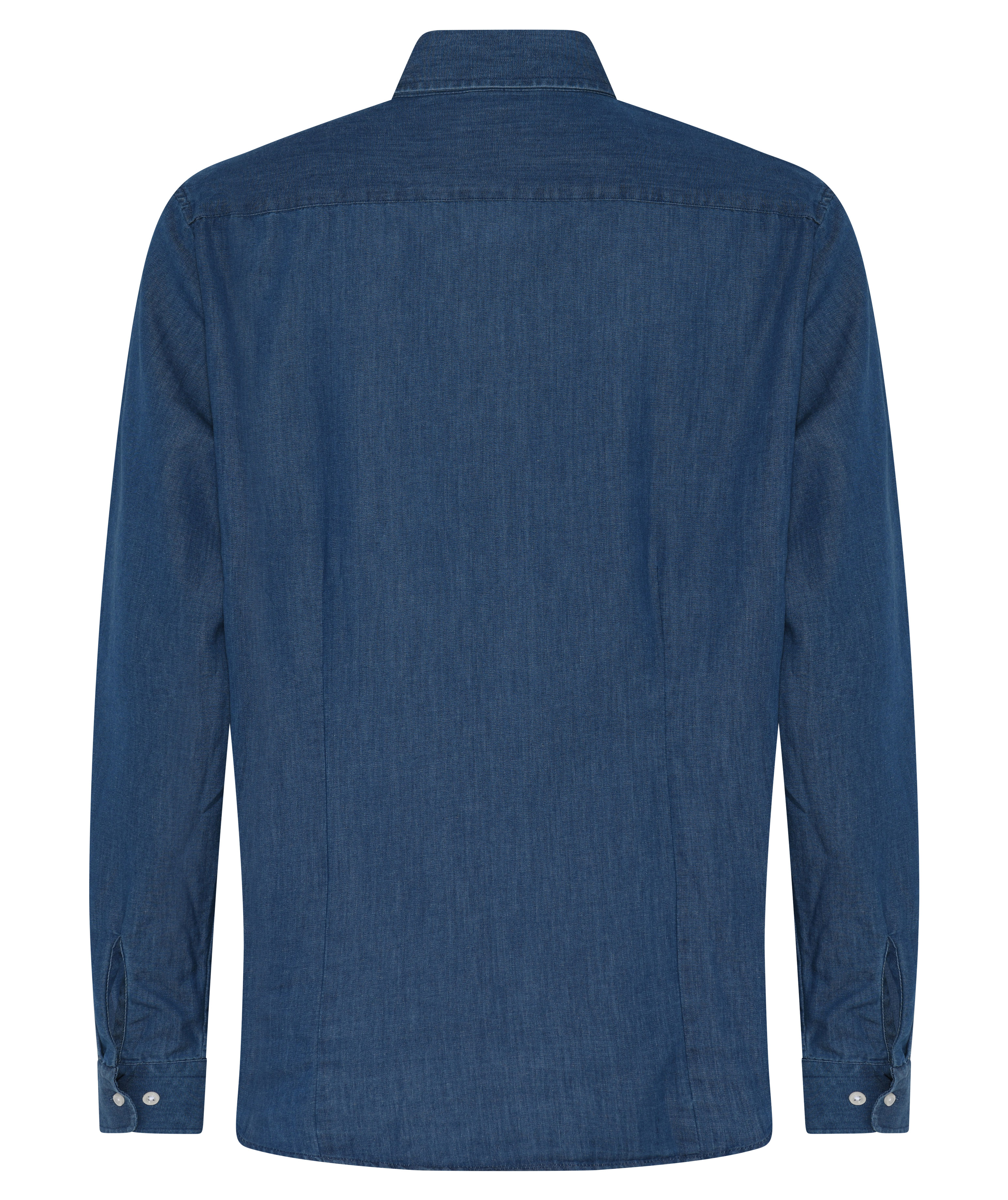 Angli Chambray Curve dameskjorte, Bl&aring;