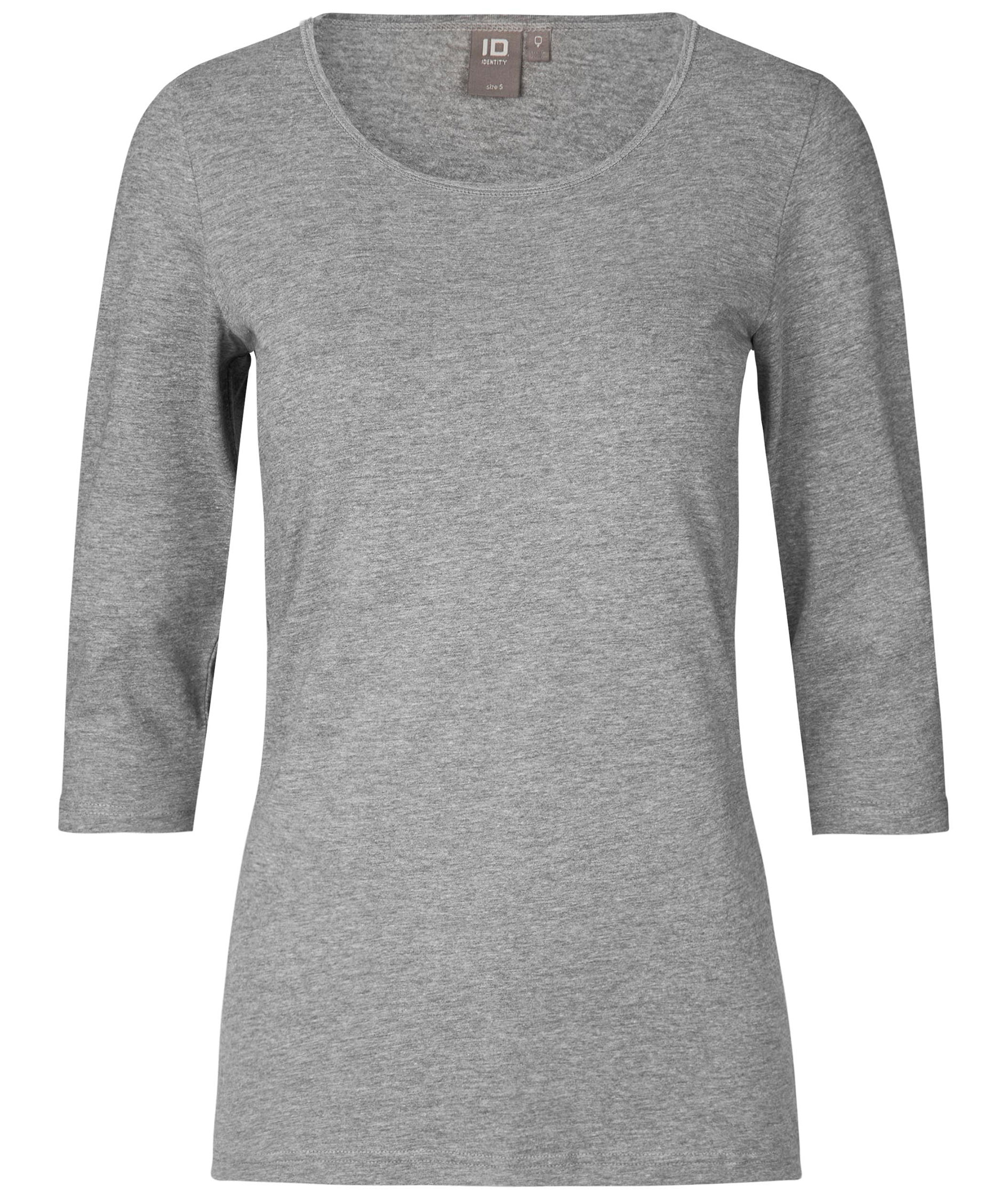 ID 3/4-&Auml;rmliges Damen Stretch T-Shirt, Grau Meliert, Grau Meliert, swatch