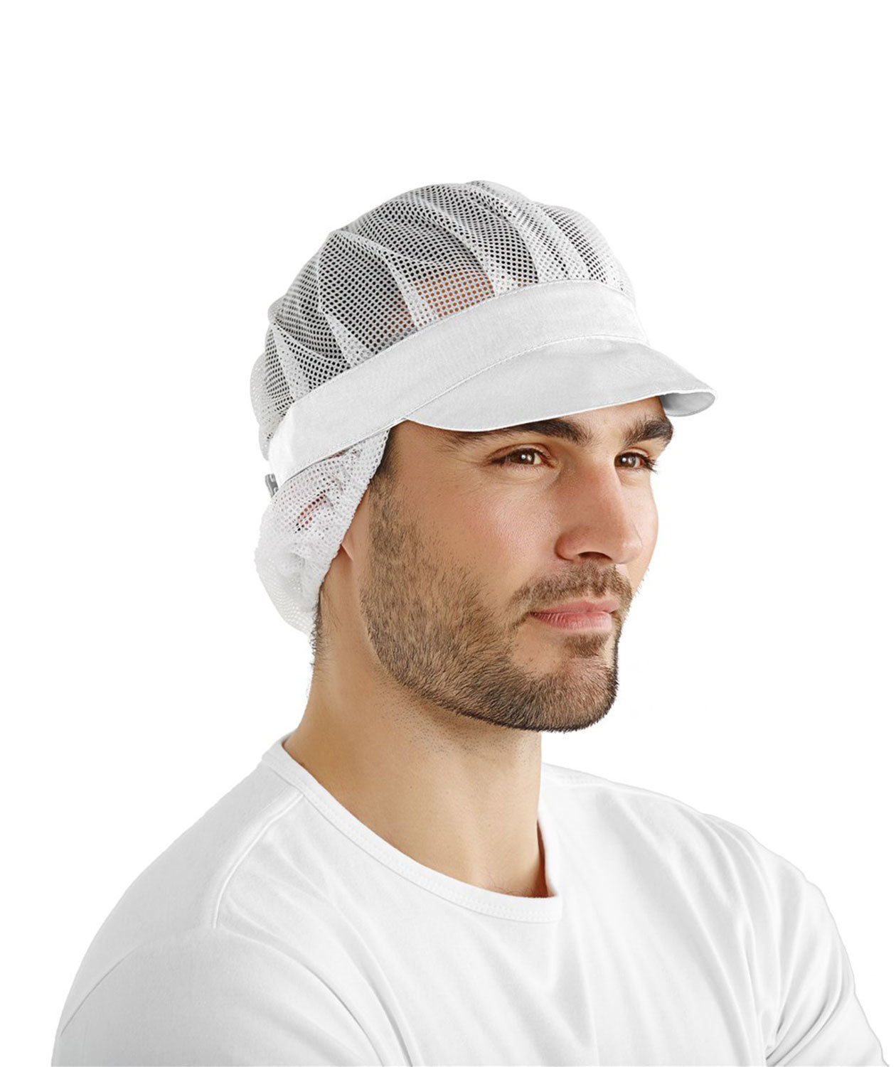 Kentaur caps med h&aring;rnett, HACCP-godkjent, Hvit
