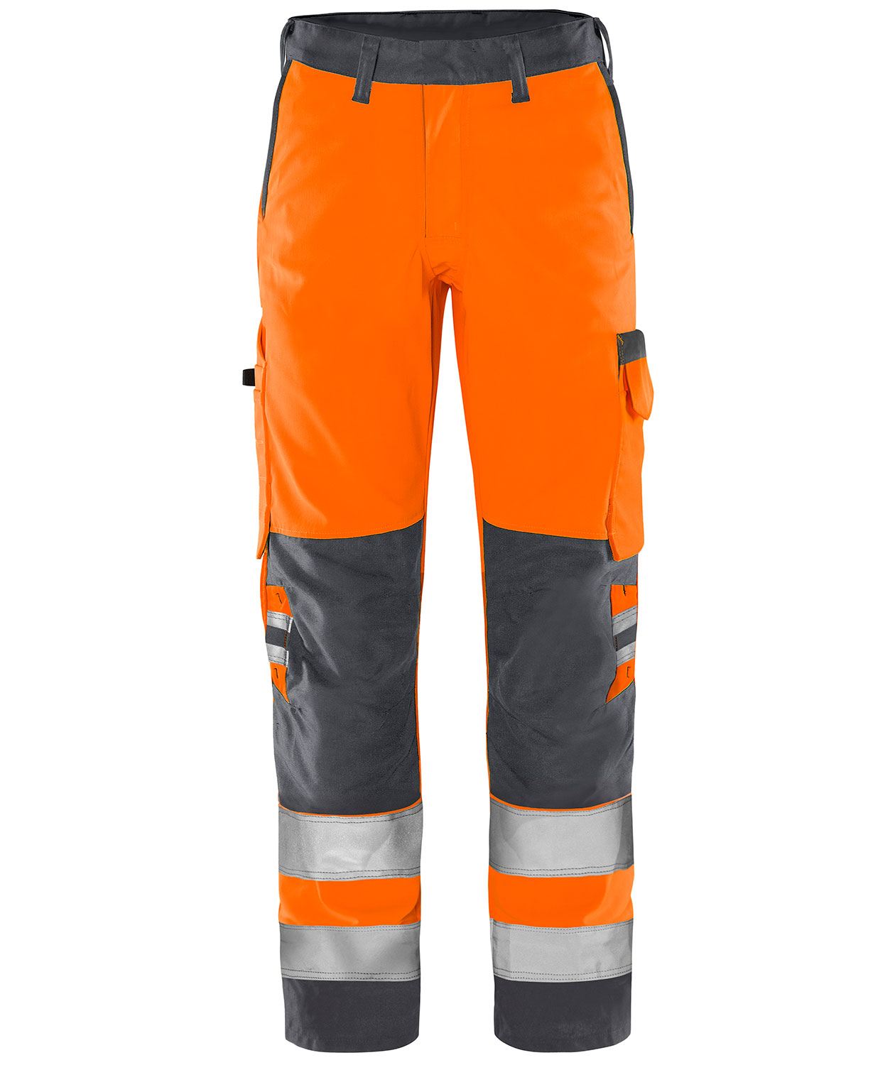 Fristads Green work trousers 2651 GPLU, Hi-vis orange/Grey
