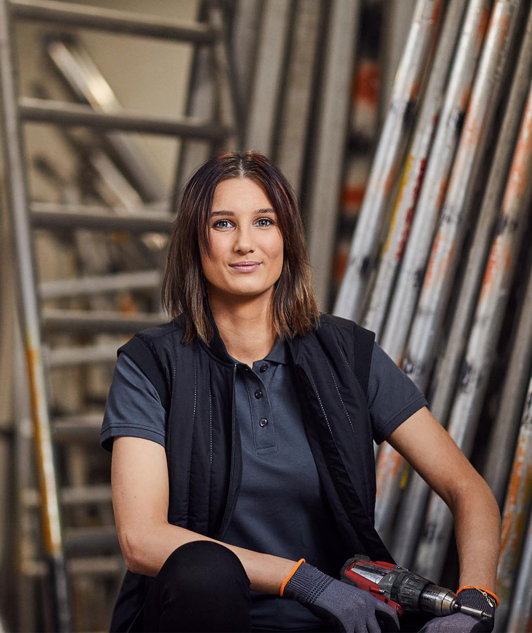 ID dame Pique Polo T-shirt med stretch, Koksgr&aring;, large image number 5