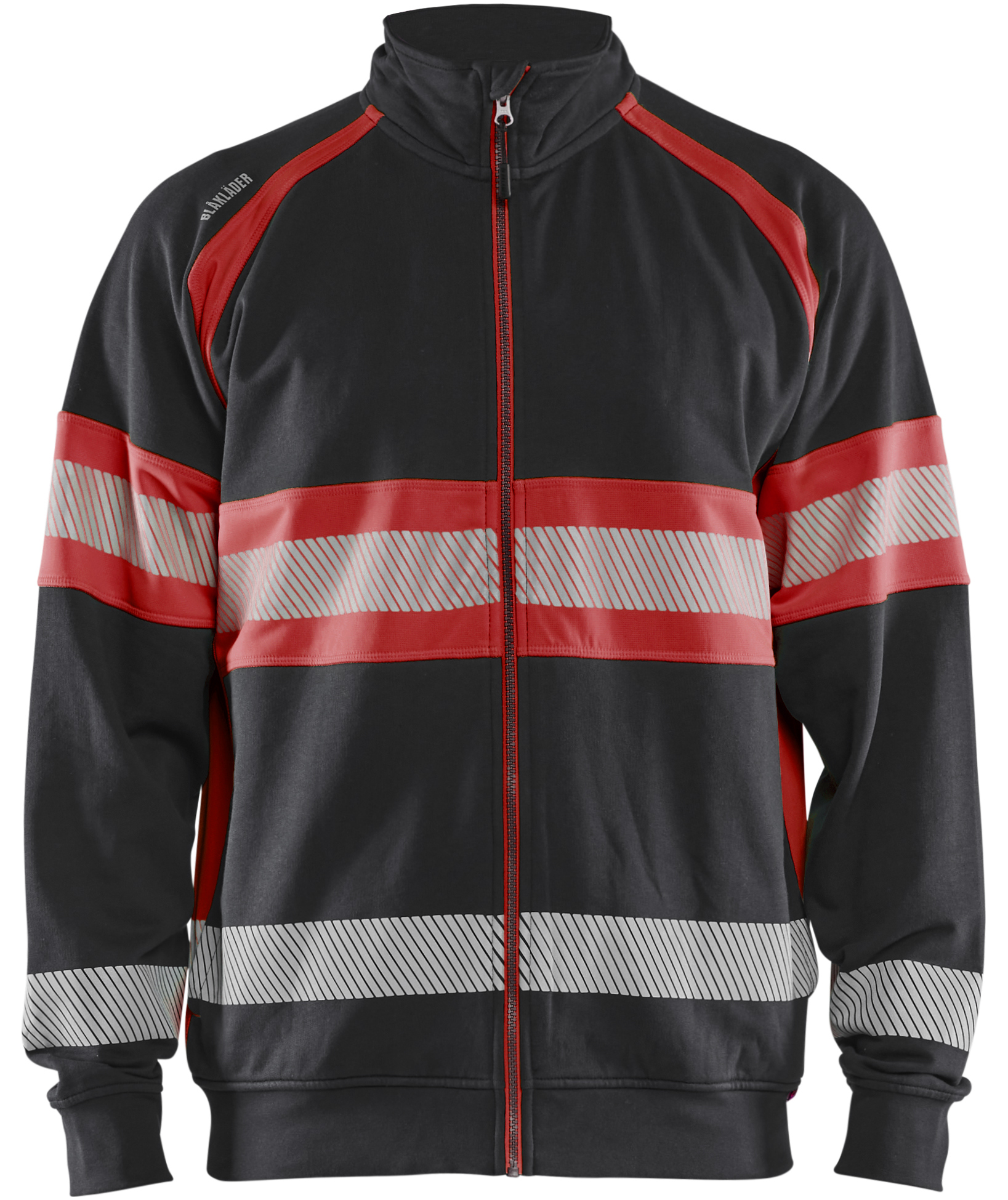 Bl&aring;kl&auml;der cardigan, Svart/Varselr&ouml;d