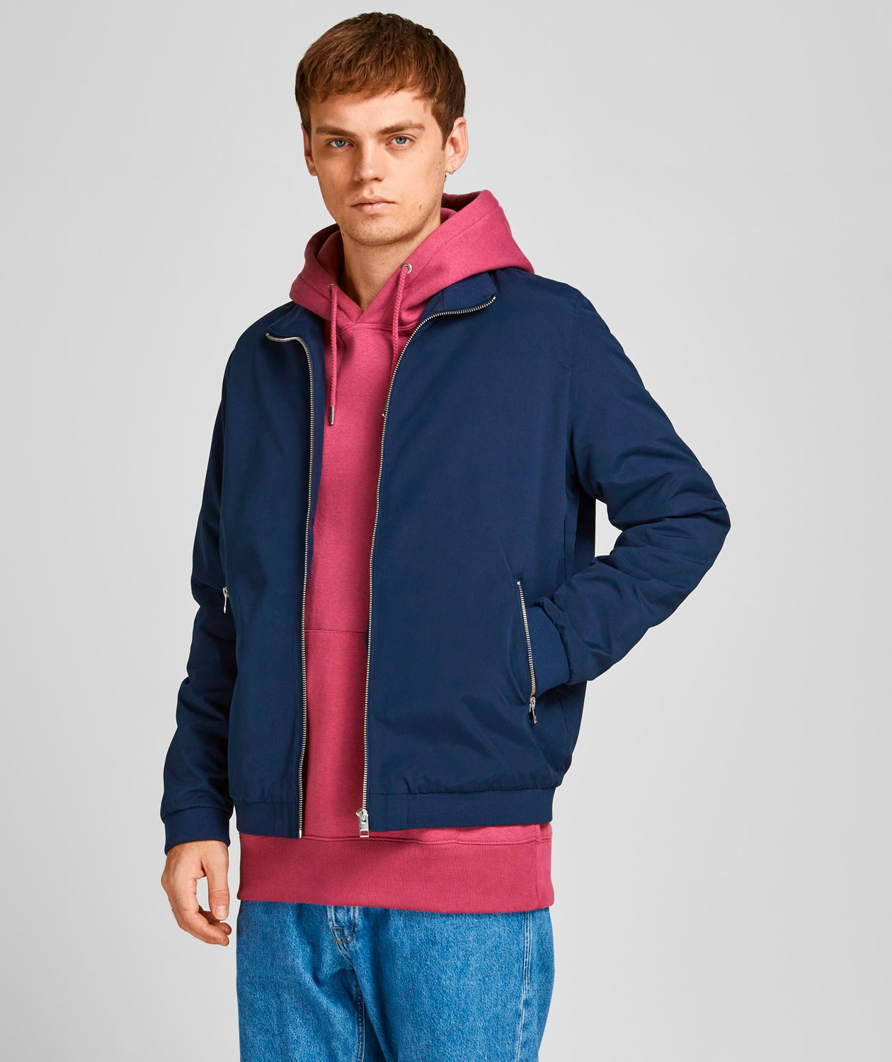 Jack & Jones JJERUSH HARRINGTON Bomberjakke, Navy Blazer