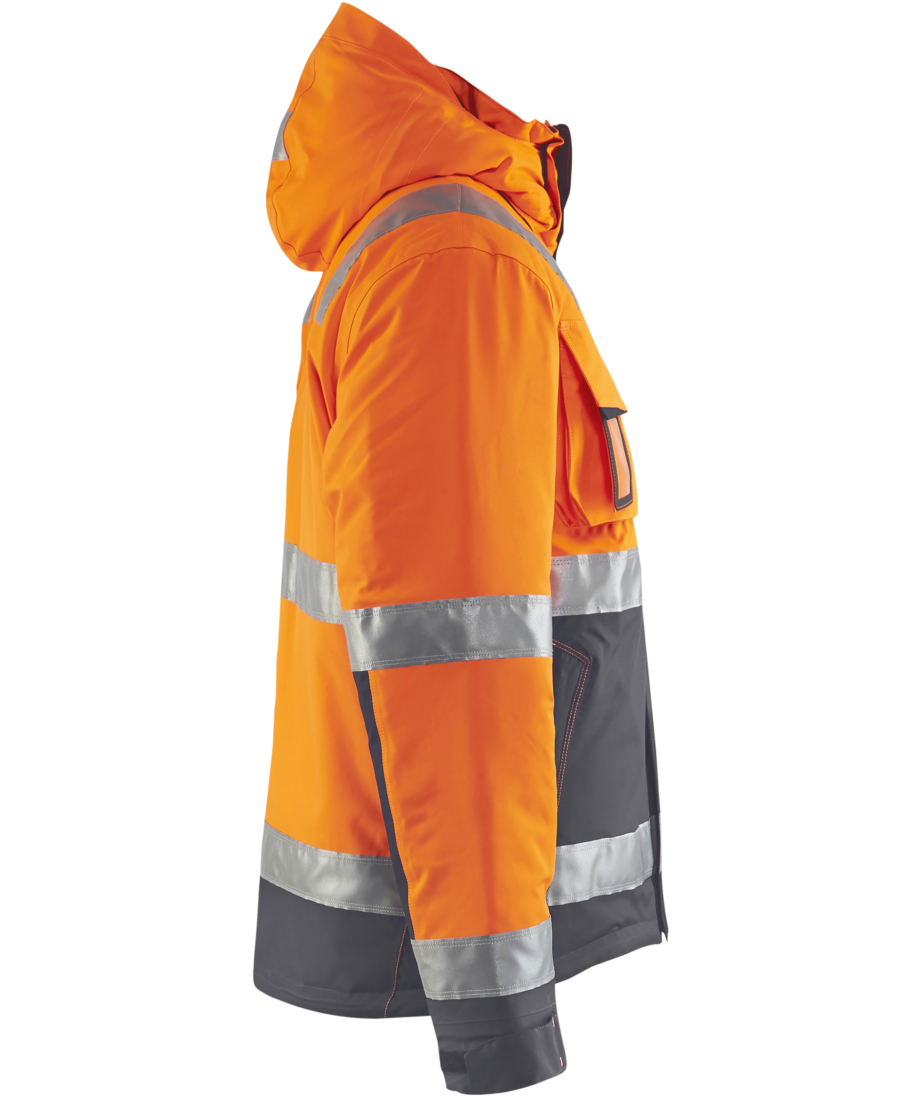 Bl&aring;kl&auml;der Vinter arbejdsjakke, Hi-Vis Orange/Mellemgr&aring;, large image number 2