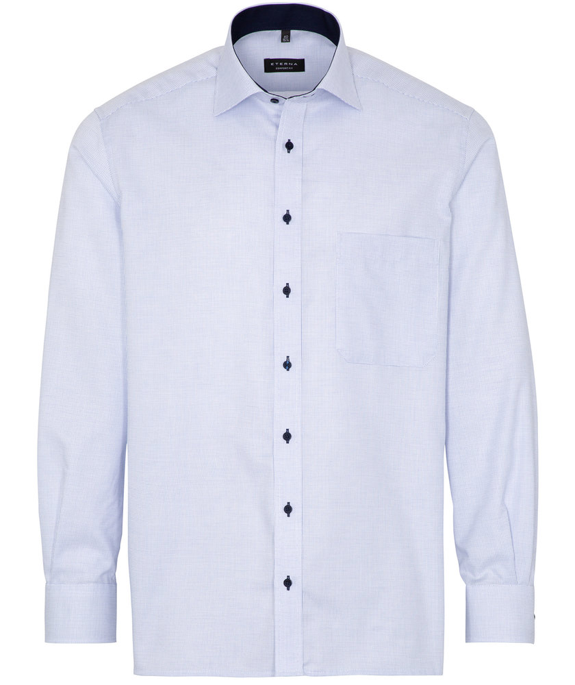 Eterna Comfort fit skjorte Struktur, Lysebl&aring;