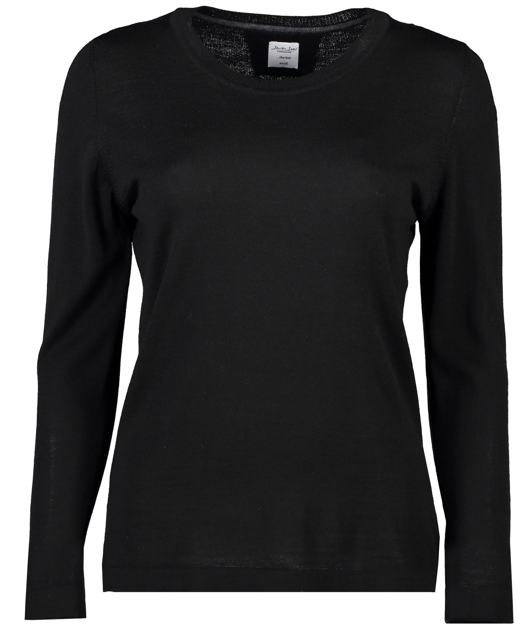Seven Seas dame strikkpullover med merinoull, Black, Black, swatch