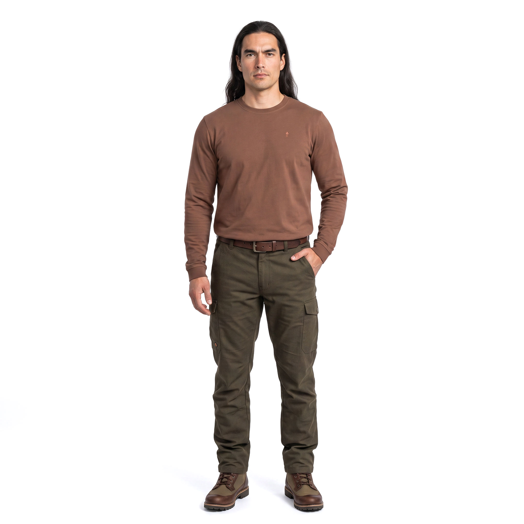 Pinewood Peached lang&aelig;rmet T-shirt, Dark Copper, large image number 2