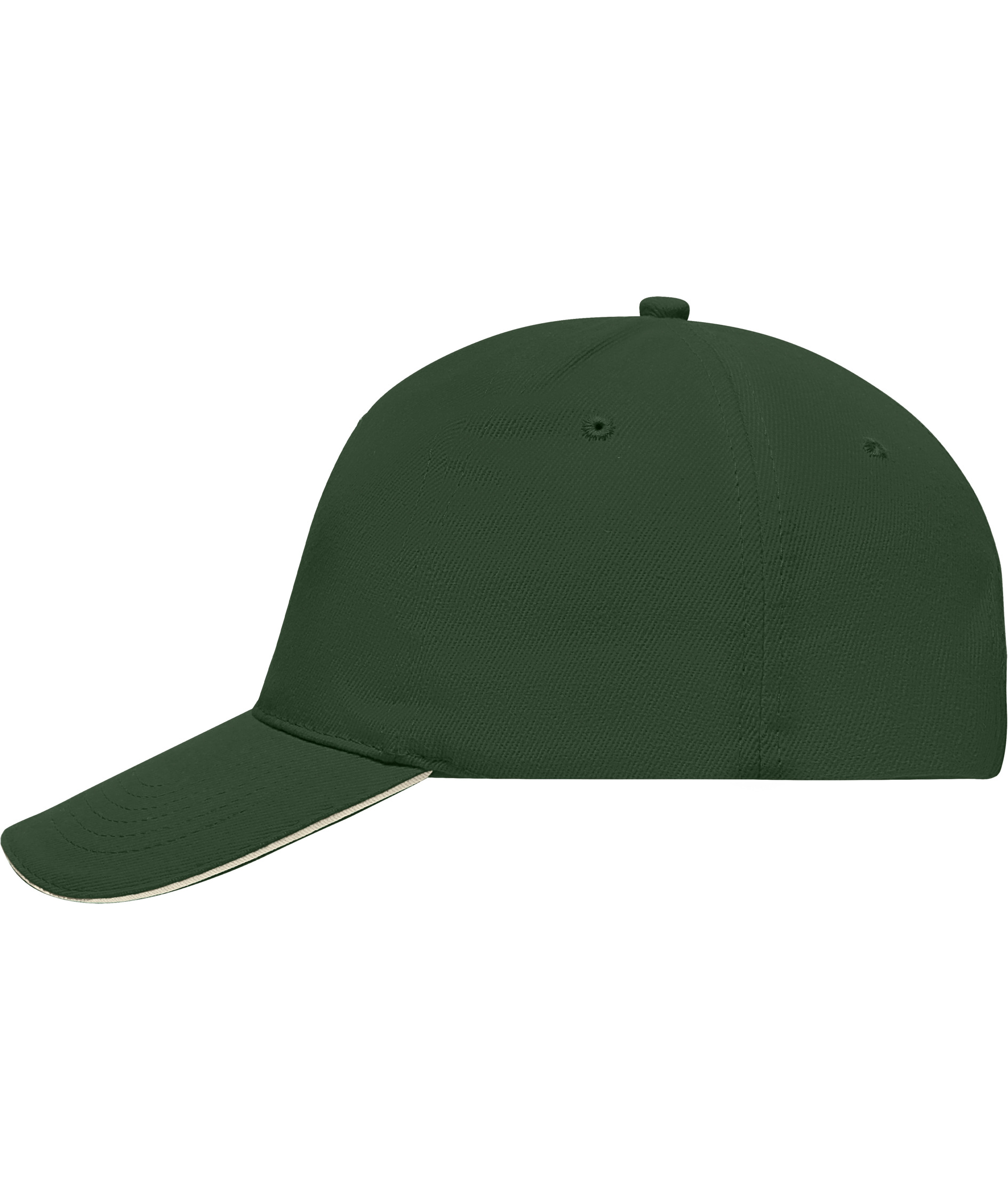 Myrtle Beach 5 Panel Sandwich cap, Dunkelgr&uuml;n/Natur