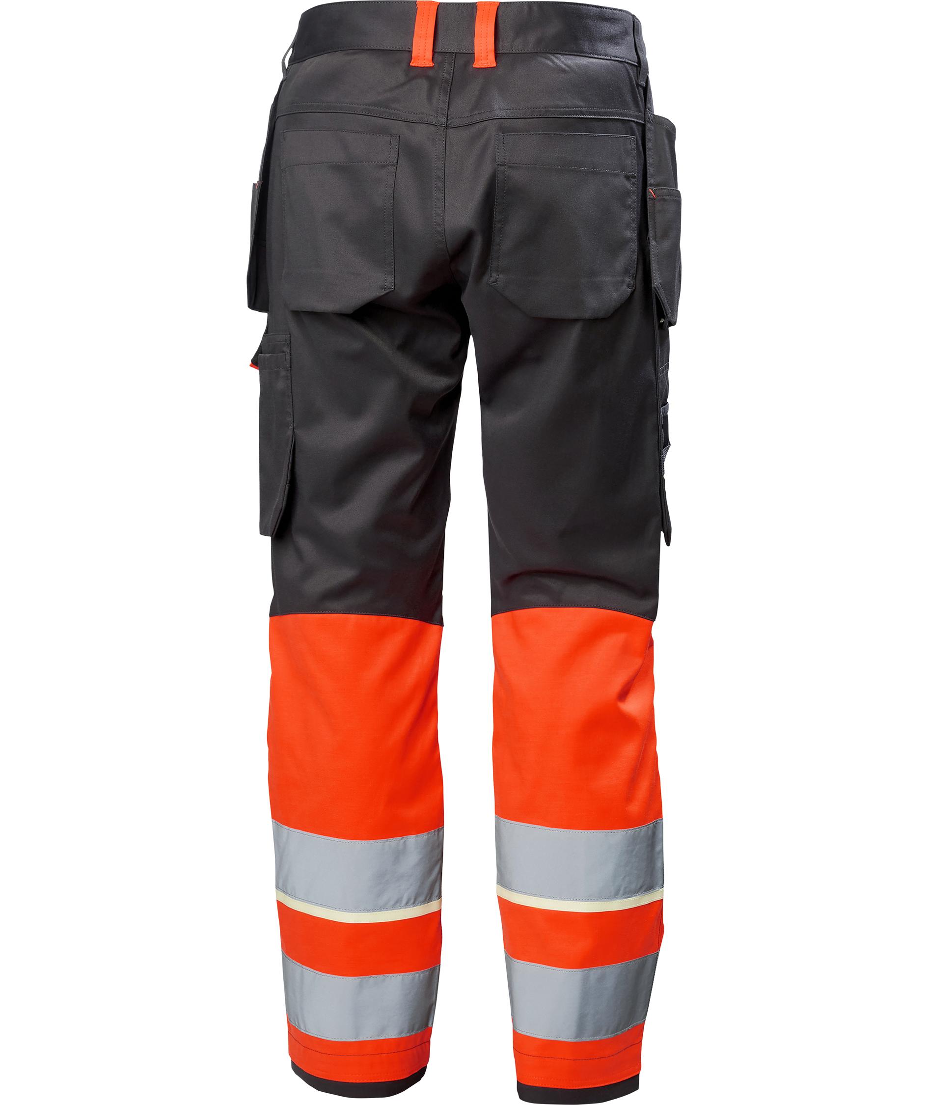 Helly Hansen UC-ME h&aring;ndverksbukse, Hi-Vis R&oslash;d/Ebony