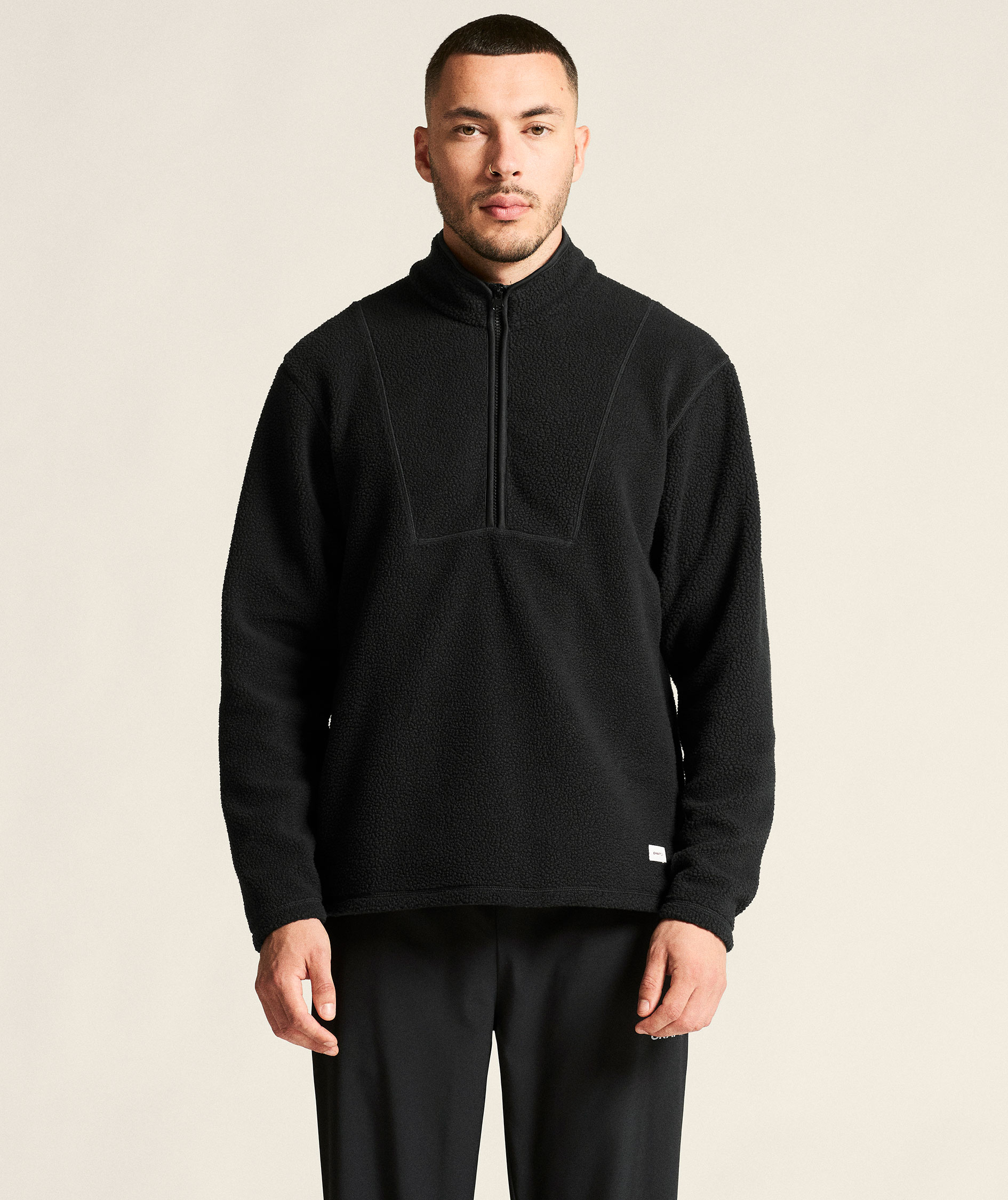 Craft Join half zip fiberpelstr&oslash;je, Black