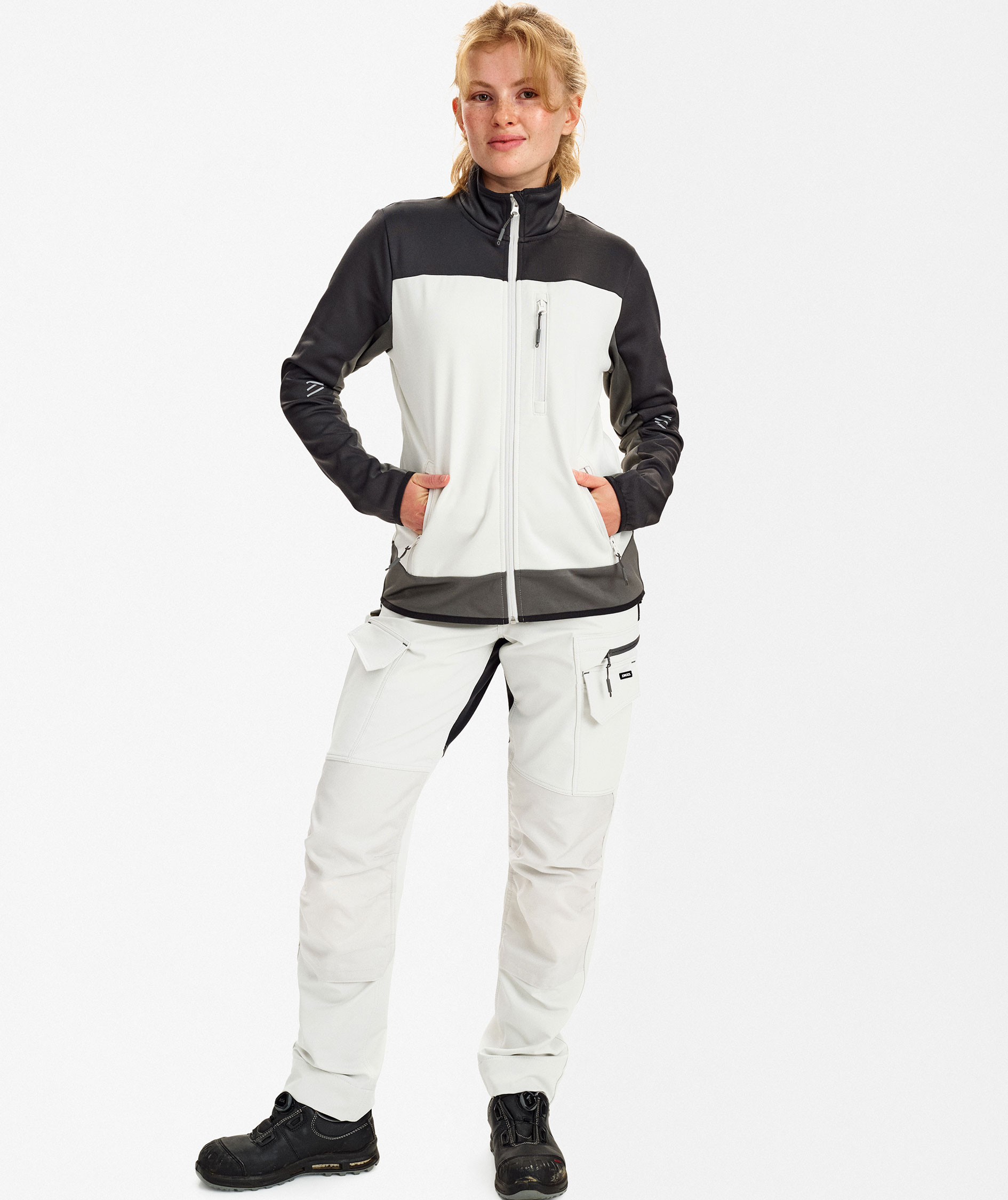 Engel Entire midlayer cardigan dam, Bone White/Anthracite Grey, large image number 2