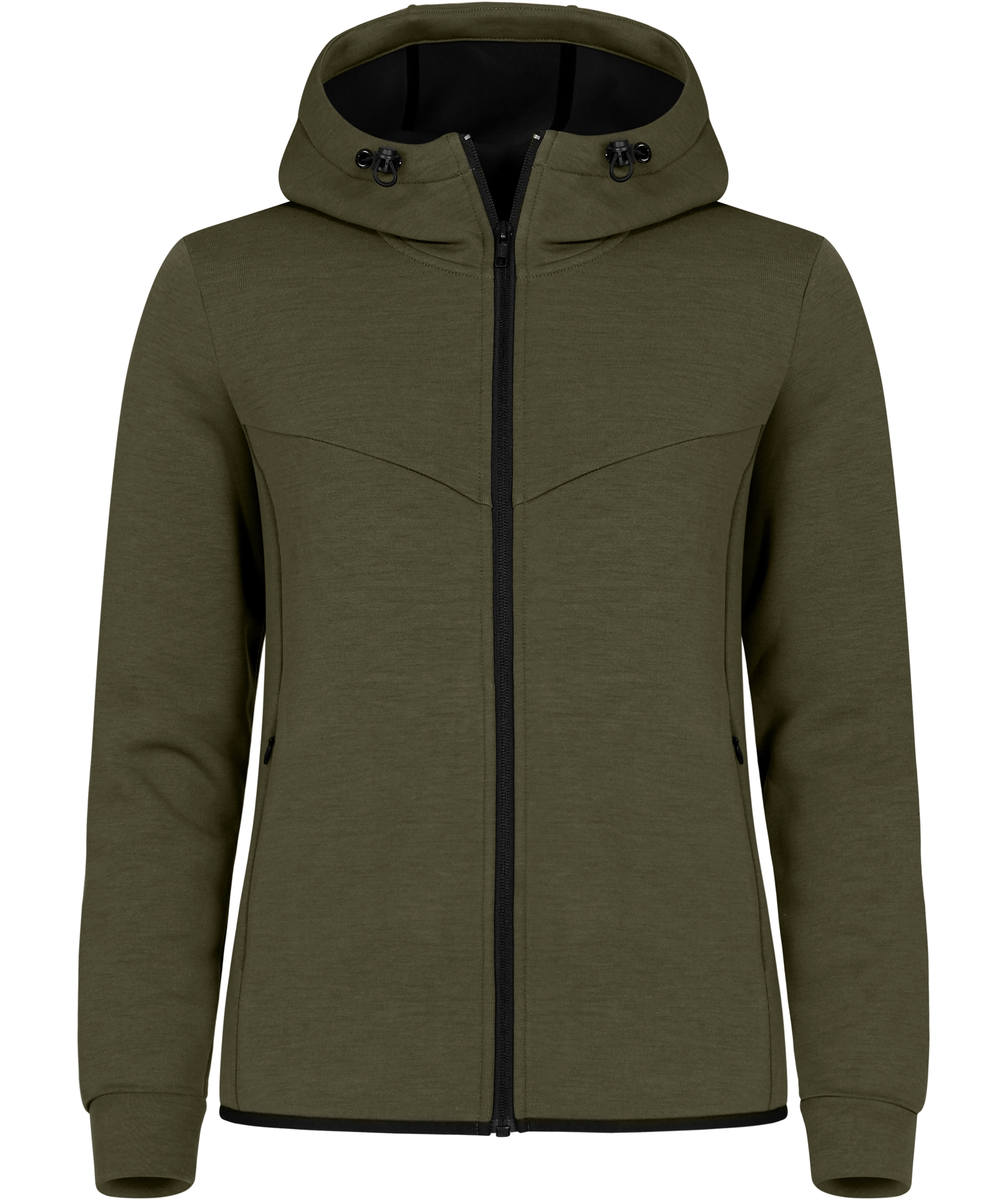 Clique Hayden dame sweat h&aelig;ttetr&oslash;je med lynl&aring;s, Fog Green, large image number 0