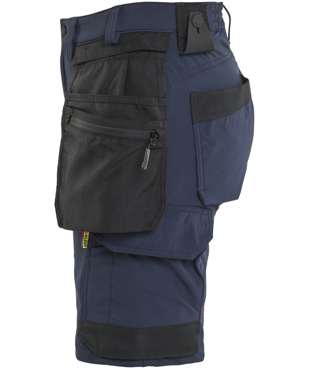 Bl&aring;kl&auml;der dame h&aring;ndv&aelig;rkershorts full stretch, M&oslash;rk Marinebl&aring;/Sort, large image number 3