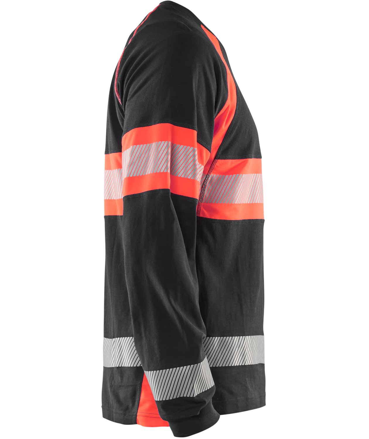 Bl&aring;kl&auml;der l&aring;ng&auml;rmad T-shirt, Svart/Varselr&ouml;d, large image number 3