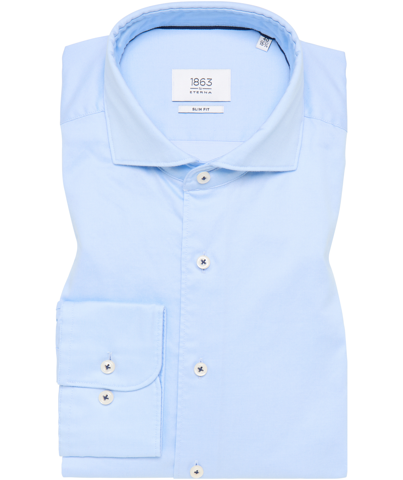Eterna Soft Tailoring slim fit Hemd, Light blue, large image number 4