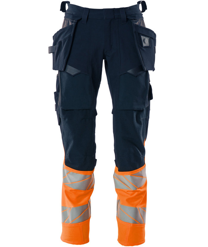 Mascot Accelerate Safe h&aring;ndv&aelig;rkerbukser Full stretch, M&oslash;rk Marine/Hi-Vis Orange, M&oslash;rk Marine/Hi-Vis Orange, swatch