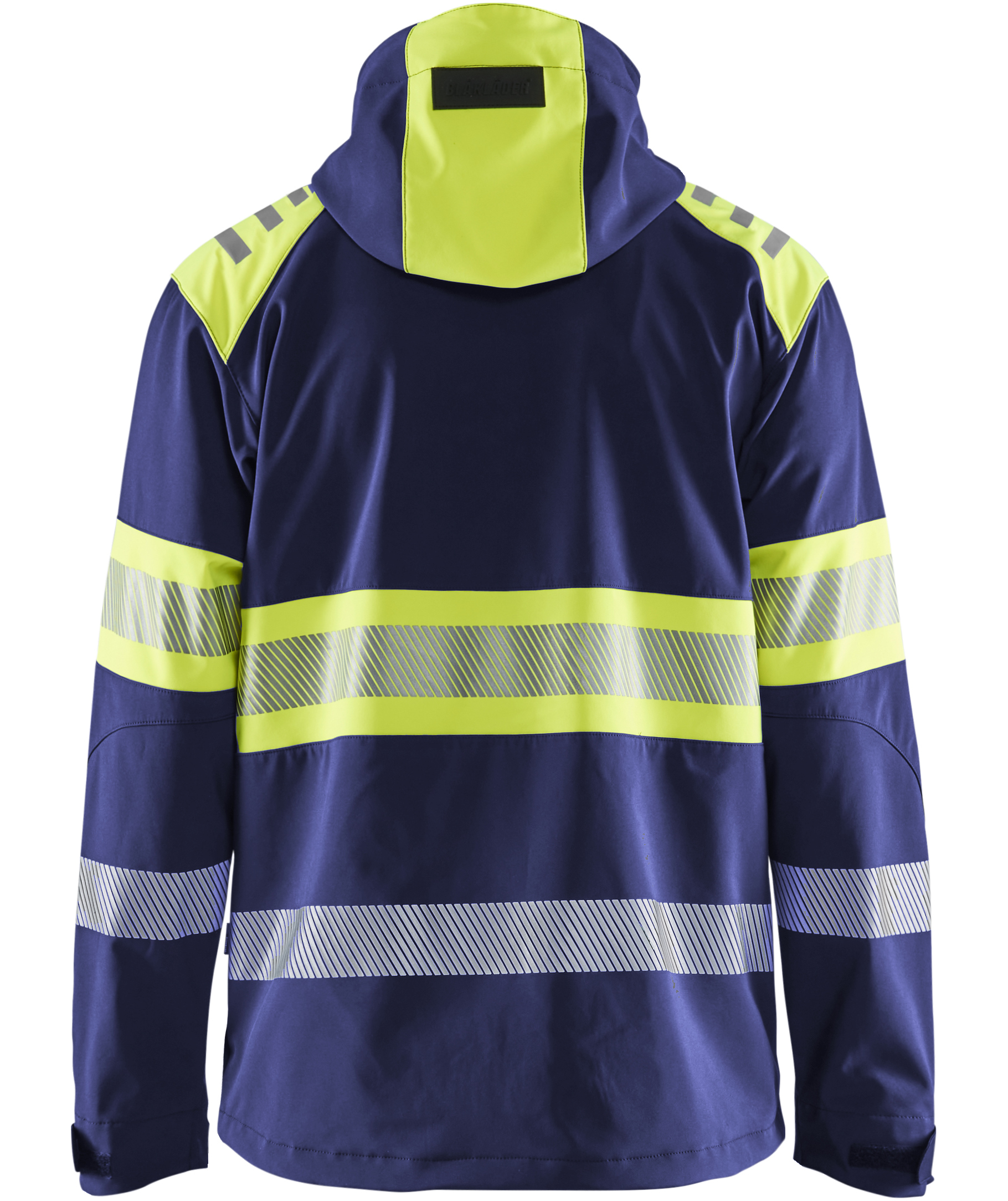 Bl&aring;kl&auml;der softshelljakke, Marine/Hi-Vis gul, large image number 2