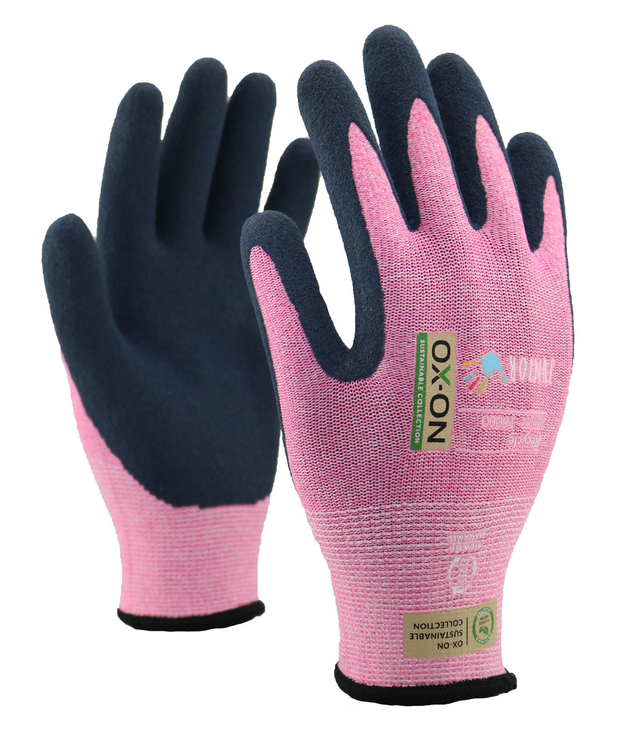 OX-ON Recycle Junior 16000 arbetshandskar, Rosa