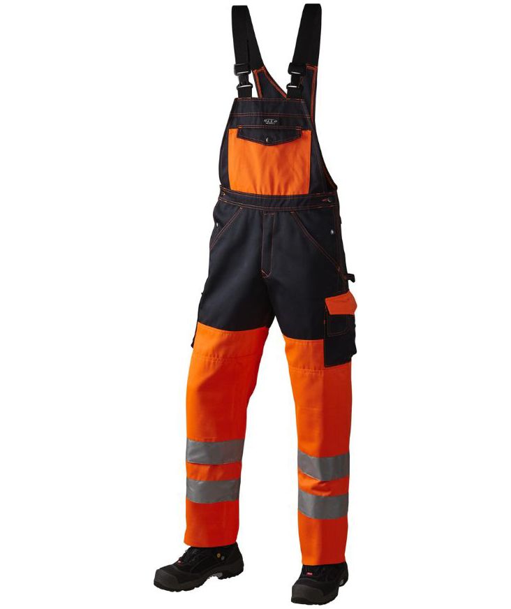 J.A.K. bib and brace 11107, Hi-Vis Orange/Navy, Hi-Vis Orange/Navy, swatch