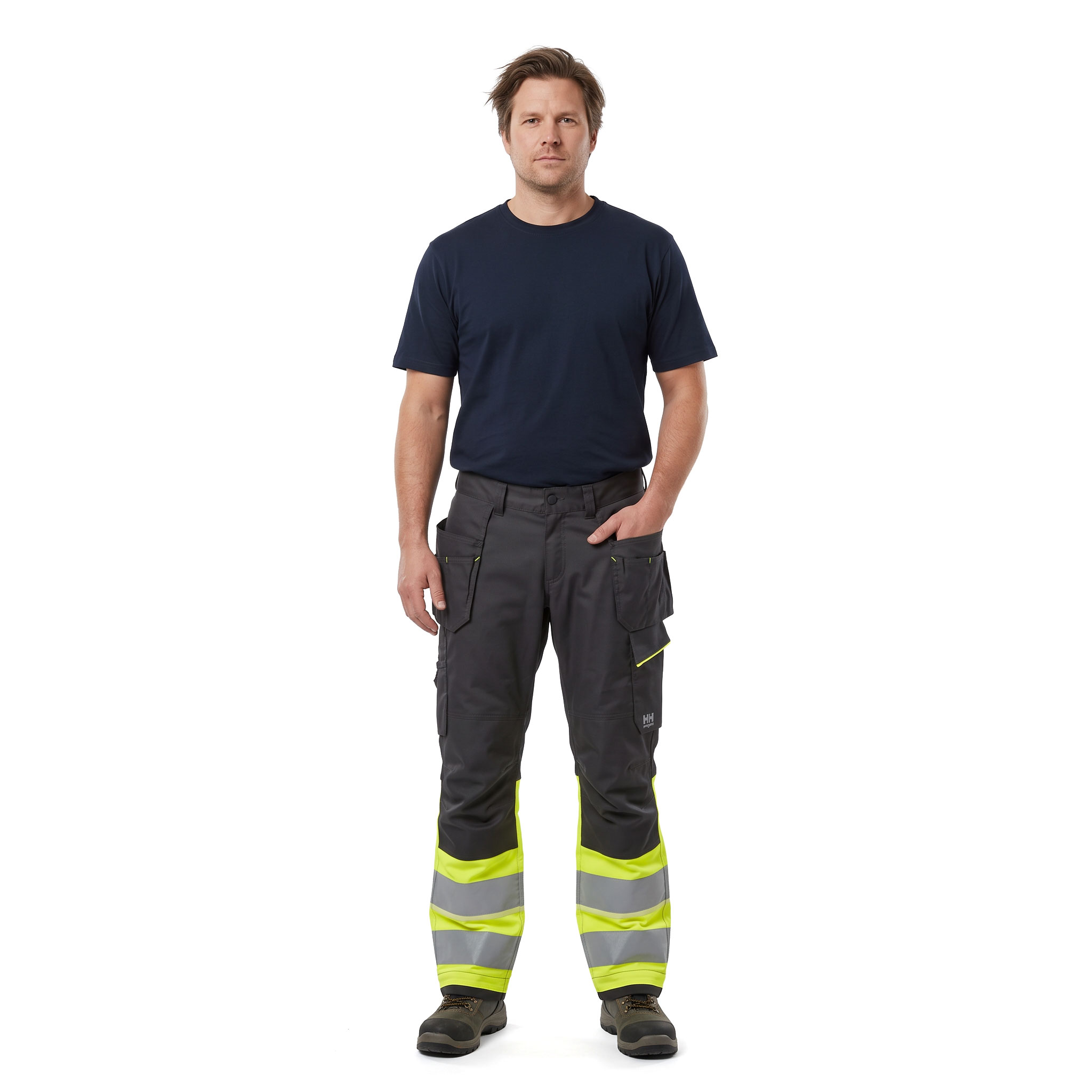 Helly Hansen UC-ME h&aring;ndverksbukse, Hi-vis Gul/Ebony, large image number 2
