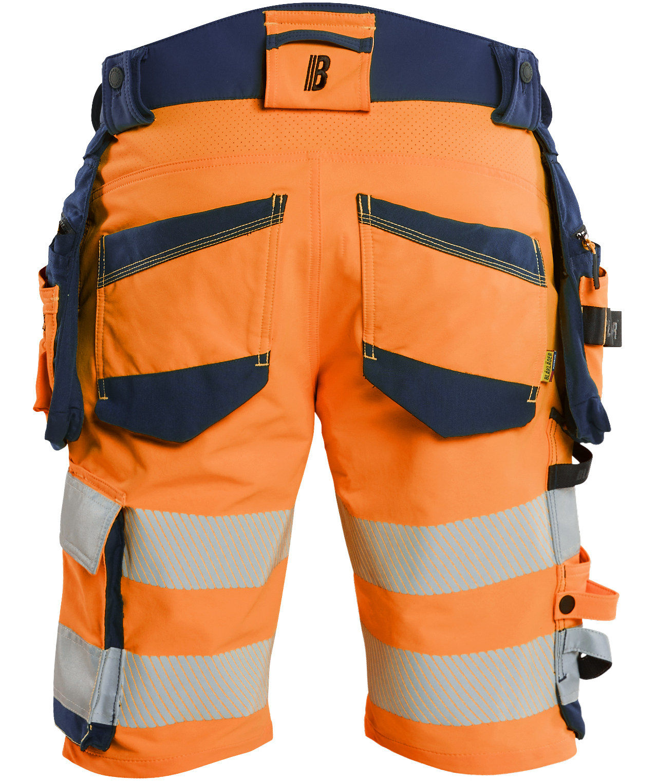 Bl&aring;kl&auml;der Handwerkershorts full stretch, Hi-Vis Orange/Marine, large image number 1