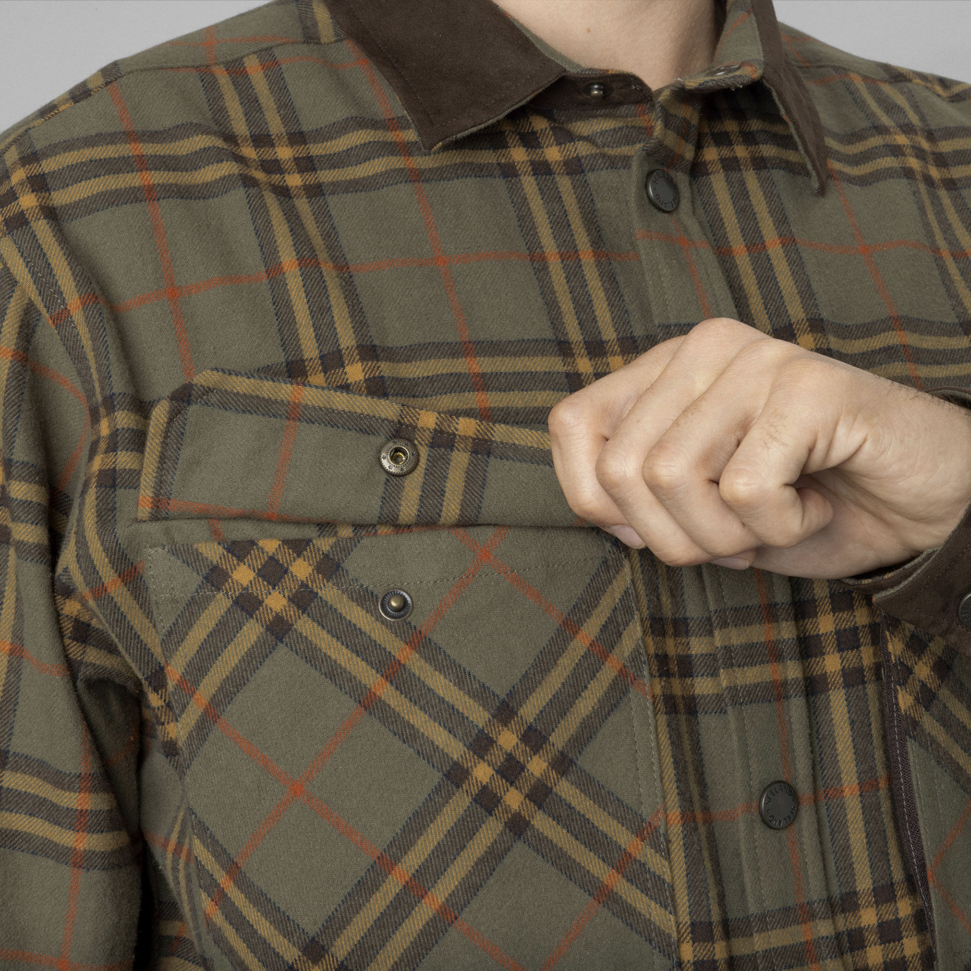 Seeland Banff lumberjack shirt, Grape leaf/Terracotta check, large image number 6