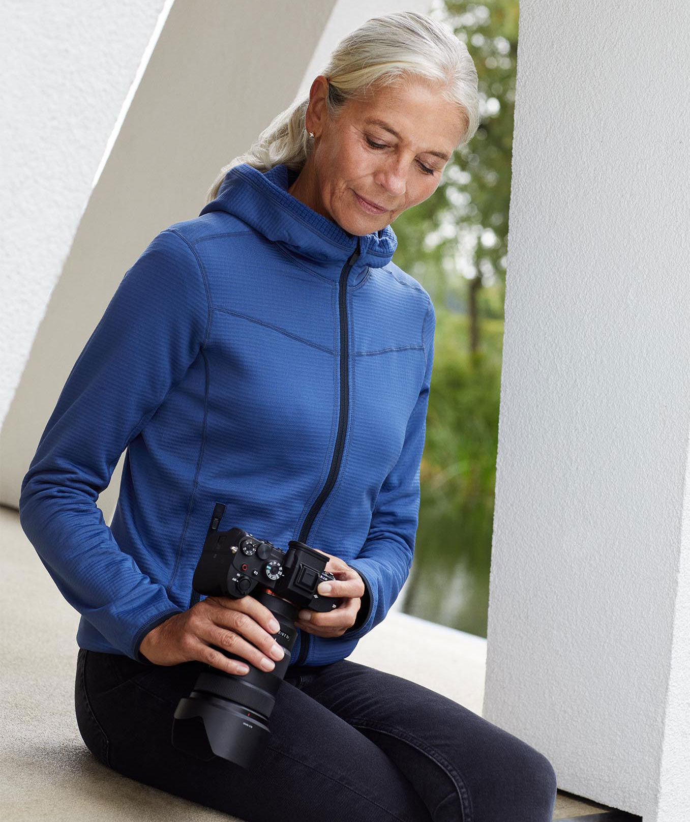 ID Stretch Komfort fleecetr&ouml;ja dam, Storm Bl&aring;