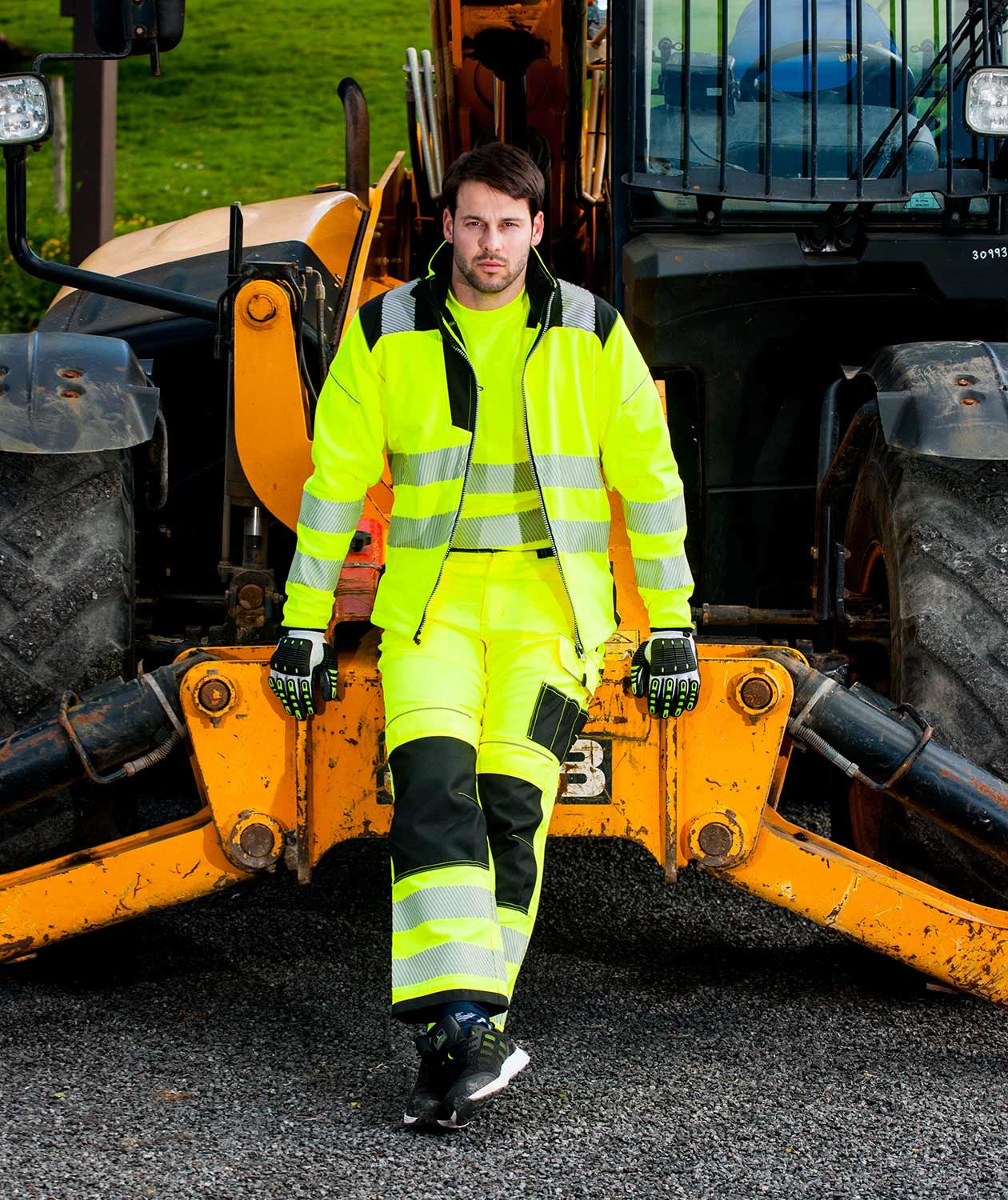 Portwest PW3 softshelljacka, Varsel Gul/Svart, large image number 2