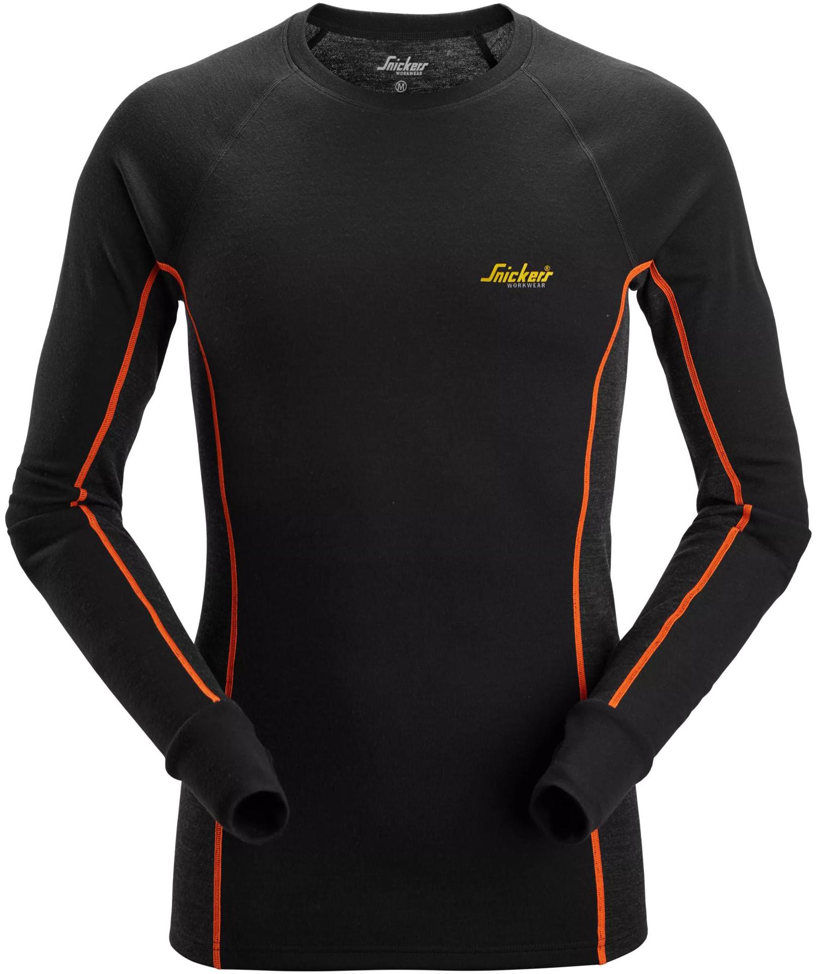 Snickers l&aring;ng&auml;rmad underst&auml;llstr&ouml;ja med merinoull 9480, Black/Anthracite Melange