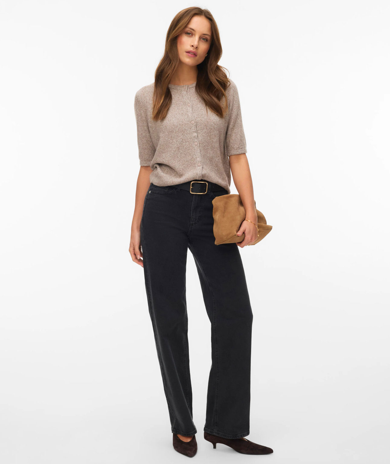 Vero Moda VMDOFFY kort&auml;rmad cardigan dam