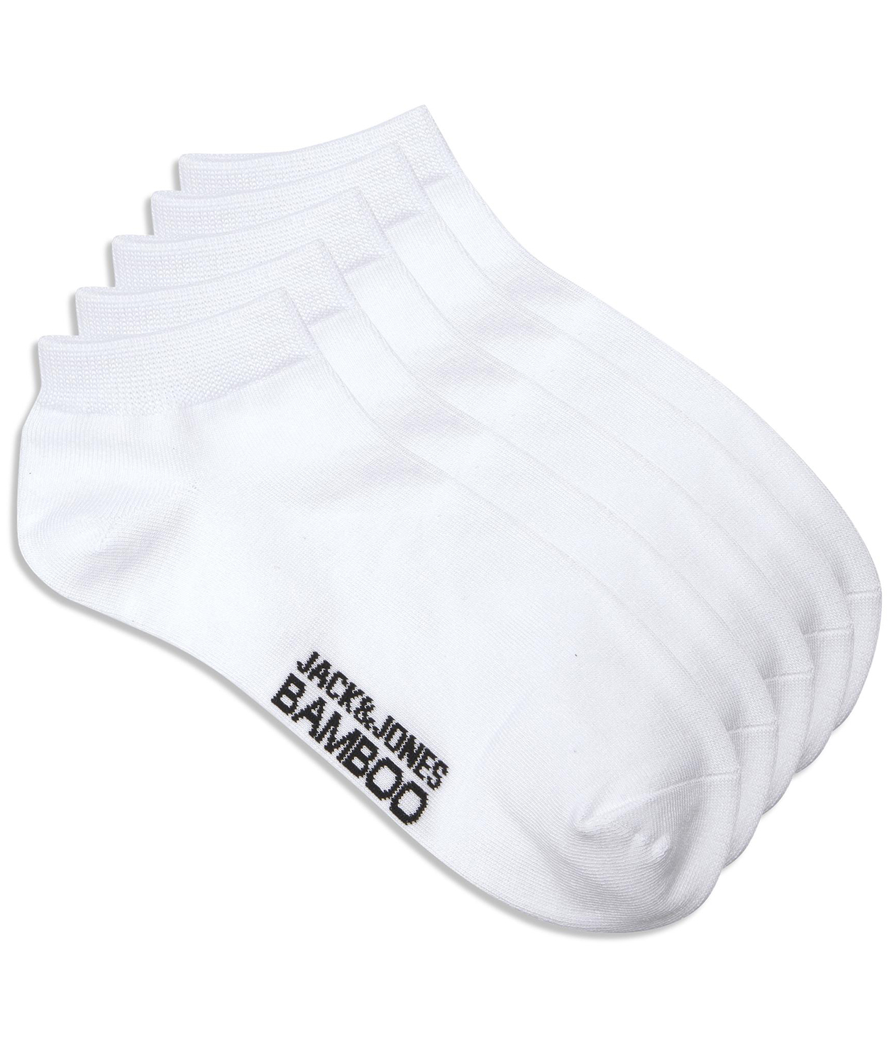 Jack & Jones JABASIC 5-pack bambus ankelstrumpor, Vit