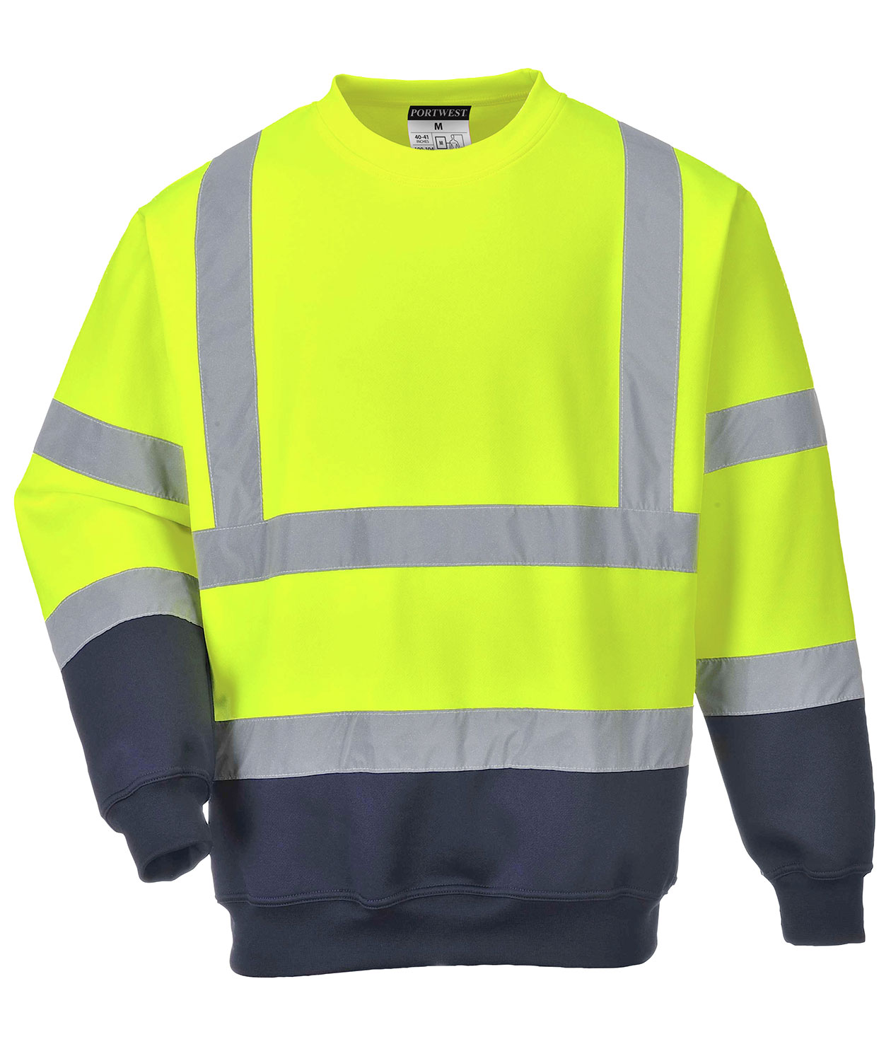 Portwest sweatshirt, Varsel yellow/marinbl&aring;