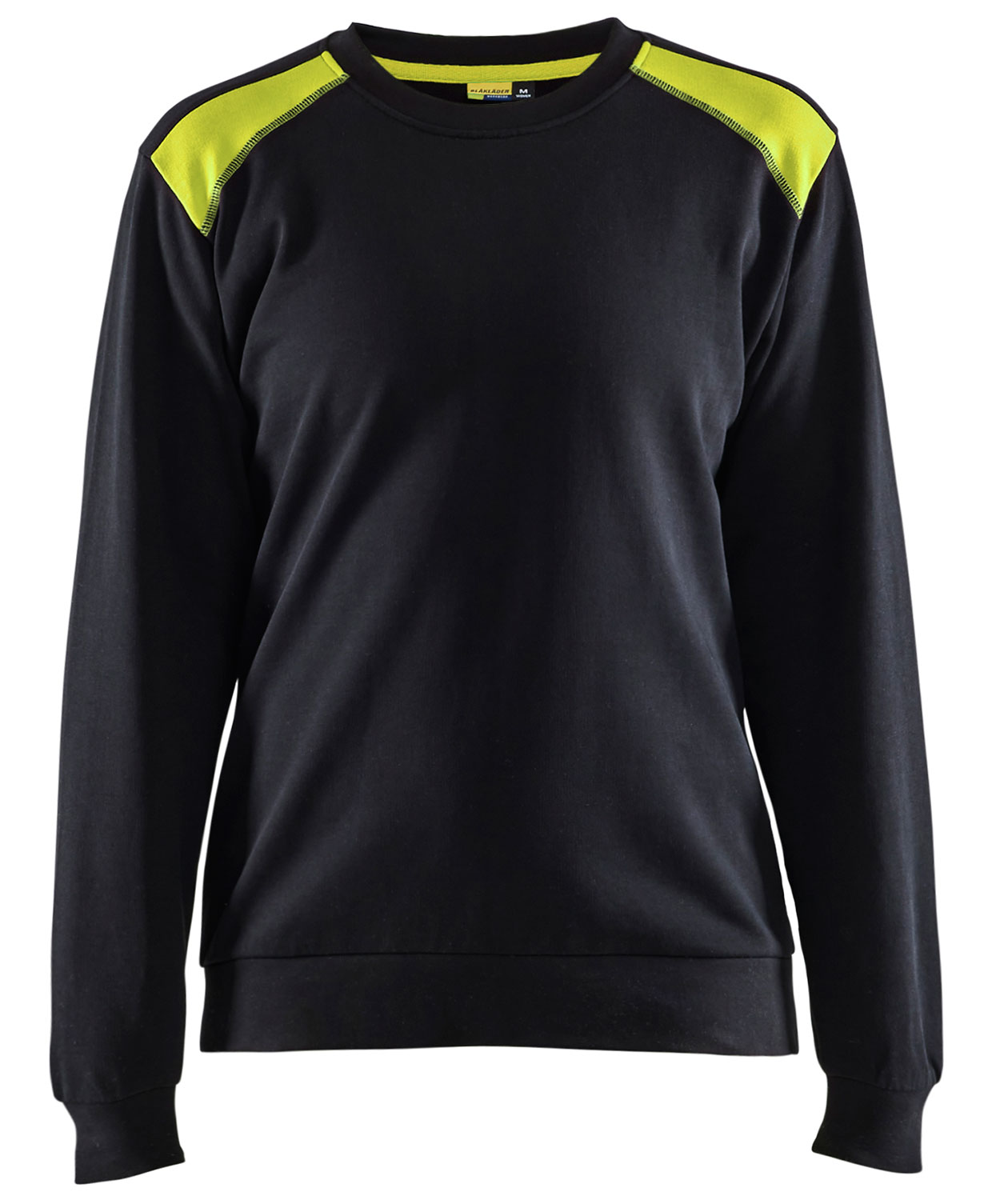 Bl&aring;kl&auml;der dame collegegenser, Svart/Hi-Vis Gul