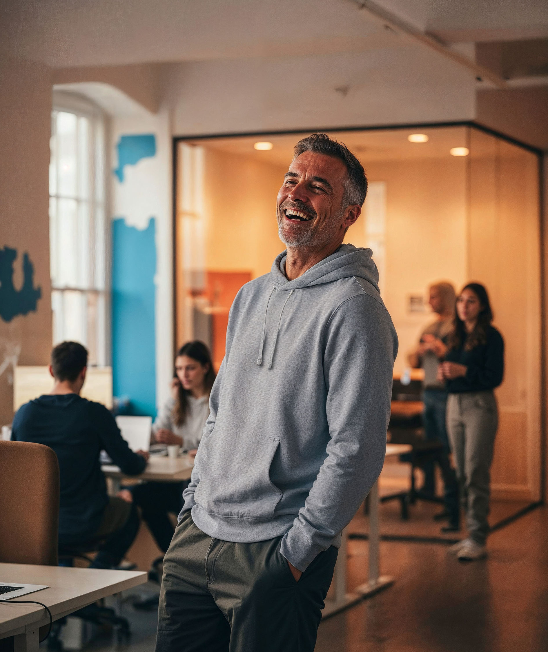 UM Regular fit hoodie, Grey melange, large image number 5