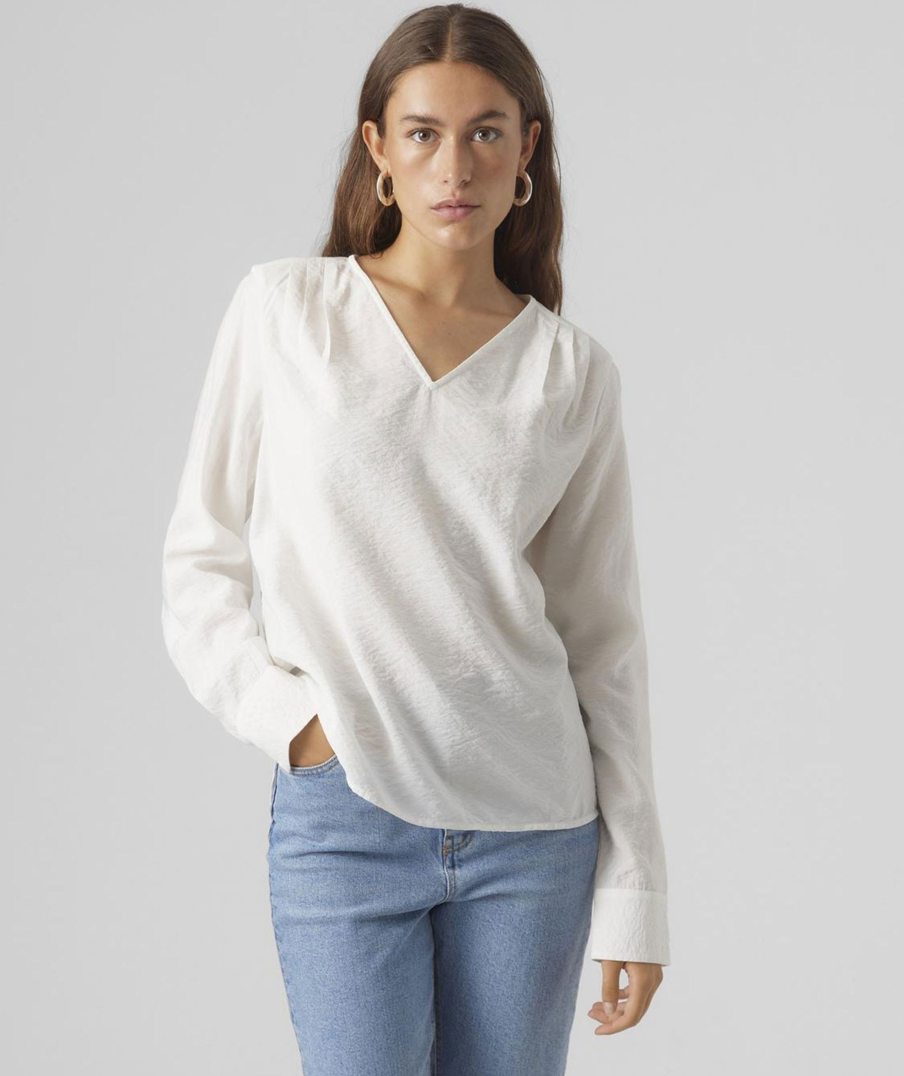 Vero Moda VMLENA Damen Bluse, Snow White, large image number 4