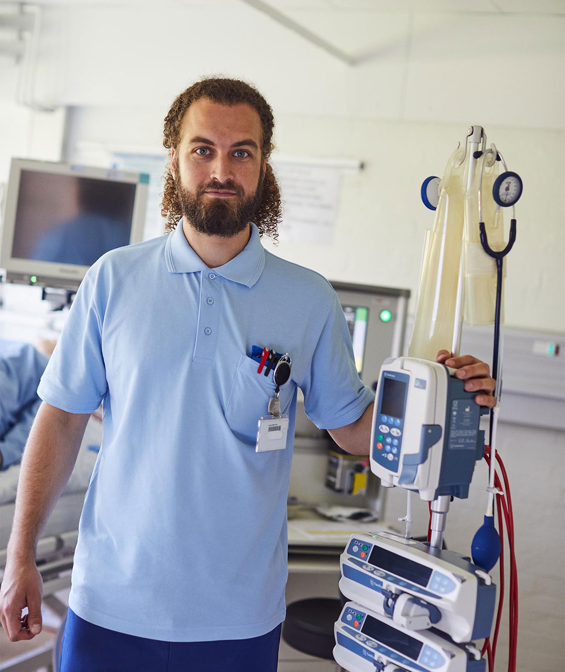 ID PRO Wear Poloshirt mit Brusttasche, Hellblau
