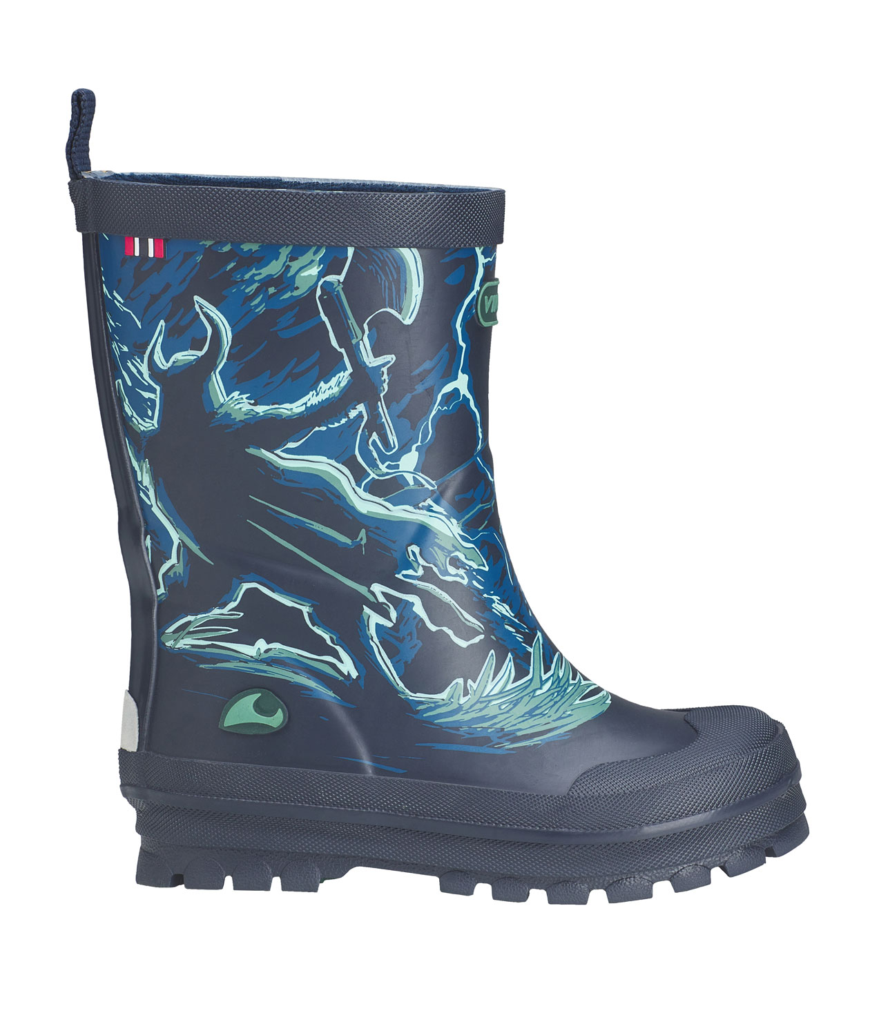 Viking Jolly Print gummist&ouml;vlar till barn, Navy/bluegreen