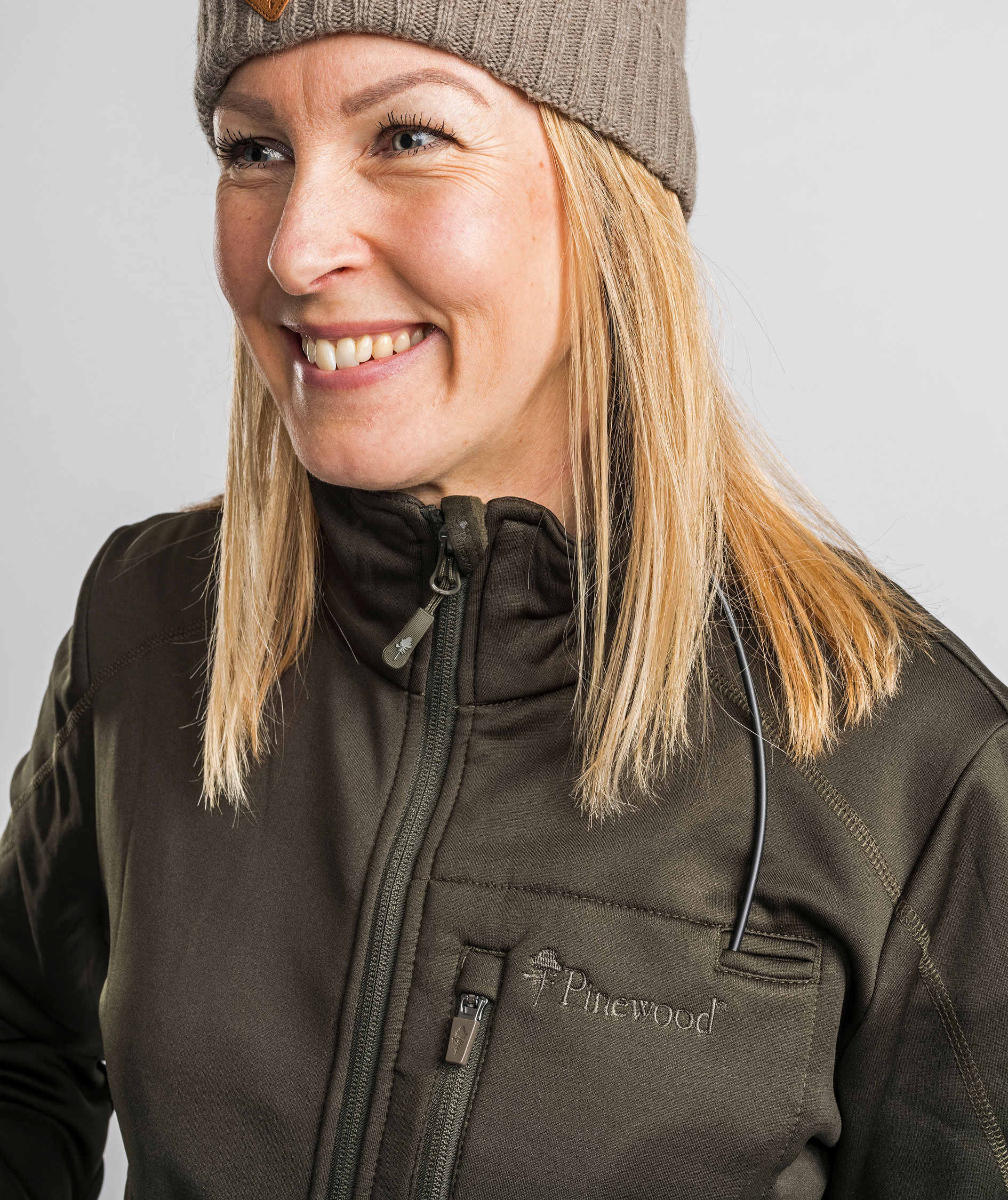 Pinewood Frazer dame fleecejakke, Dark Mossgreen, large image number 4