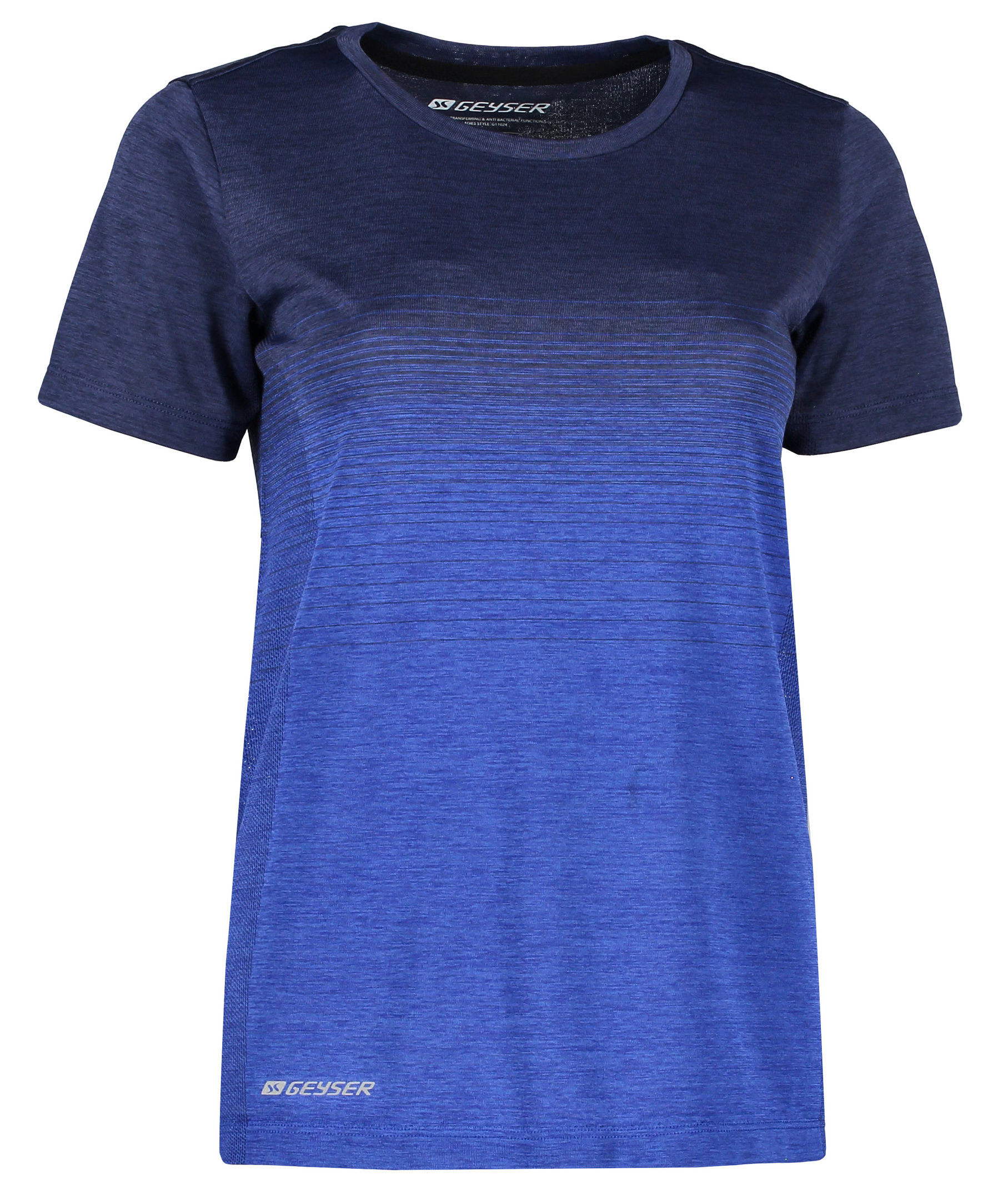 GEYSER s&ouml;ml&ouml;s randig t-shirt dam, Navy melange
