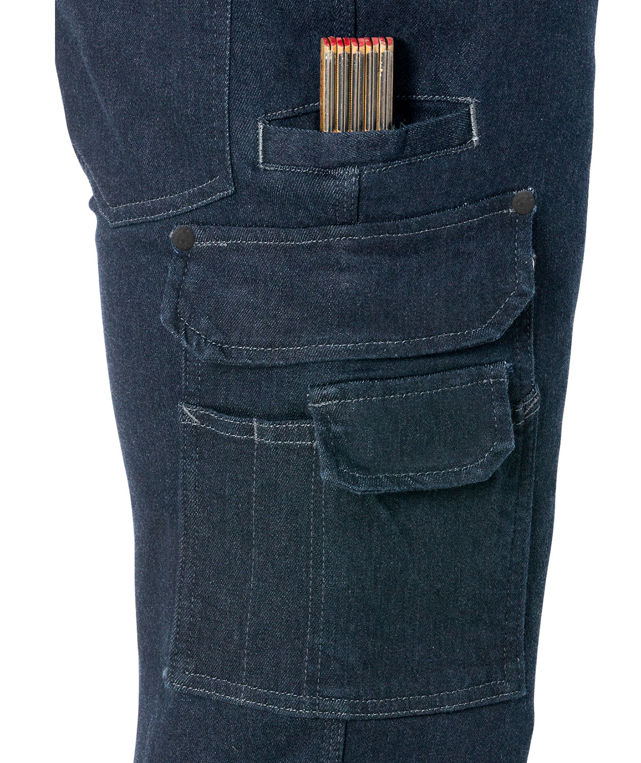 Fristads denim service trousers 2501 full stretch, Indigo Blue, large image number 2