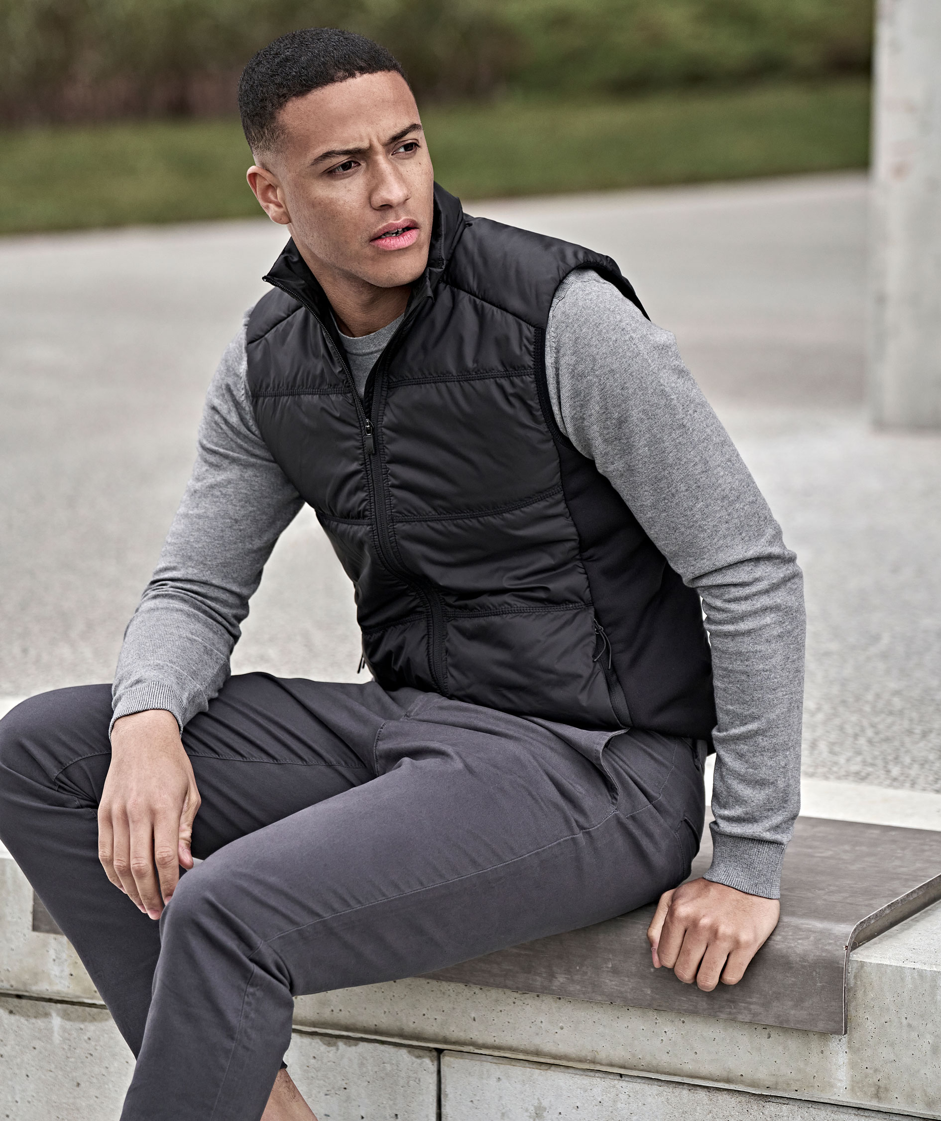 Tee Jays hybrid stretch quilted vest, Black, large image number 7