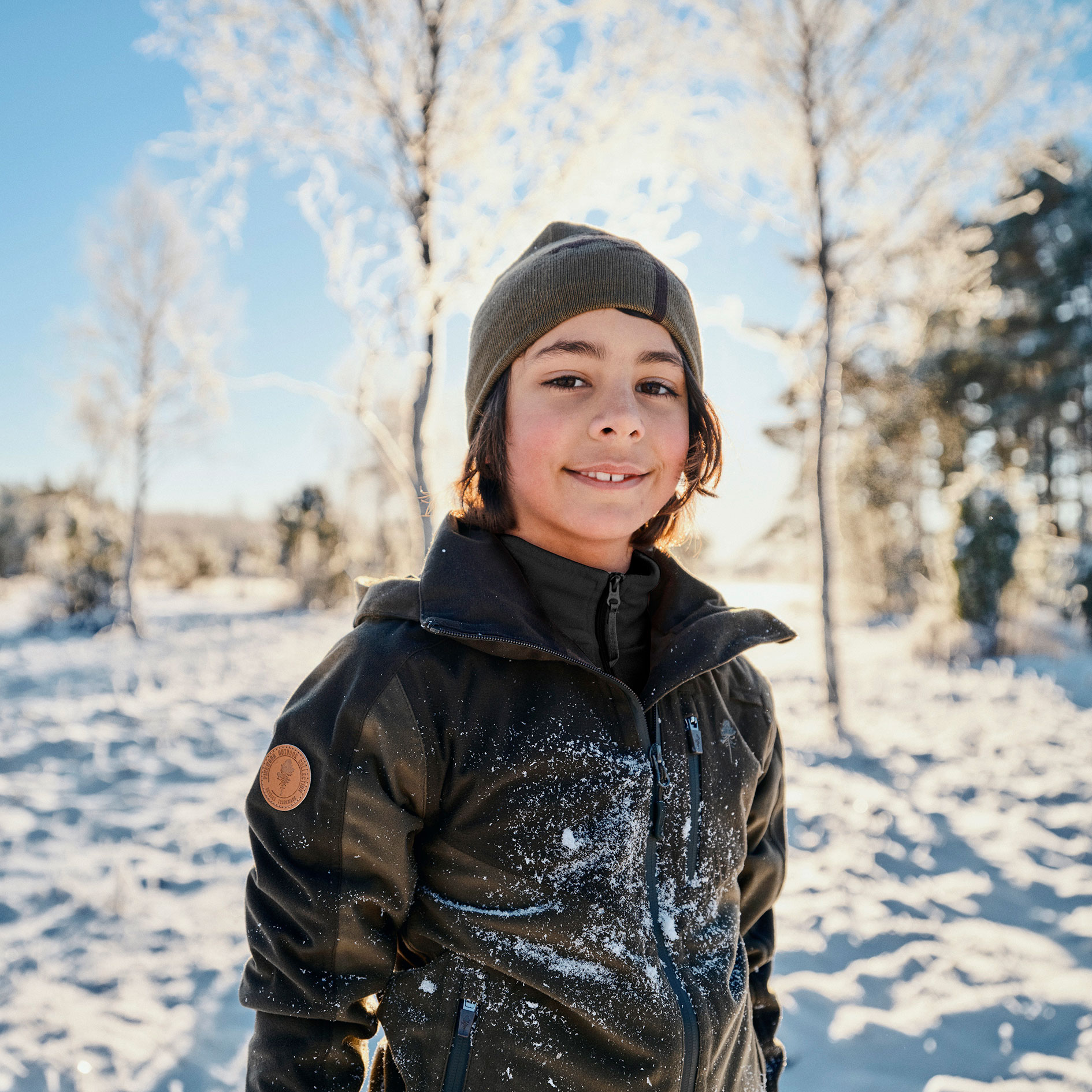 Pinewood Furudal Active jakke til b&oslash;rn, Mossgreen/ Dark Mossgreen, large image number 4