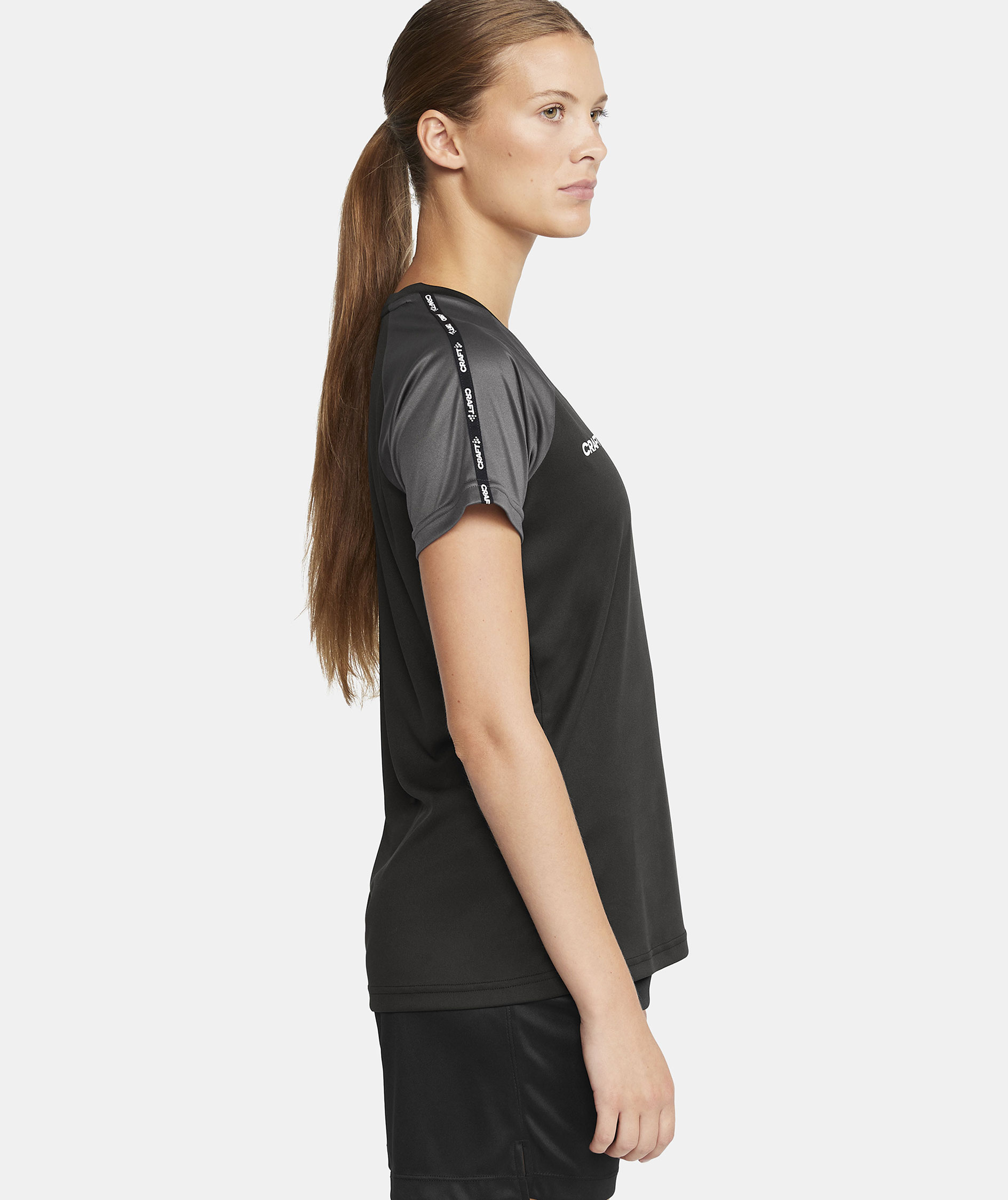 Craft Squad 2.0 Contrast Damen T-Shirt, Black/Granite, large image number 6
